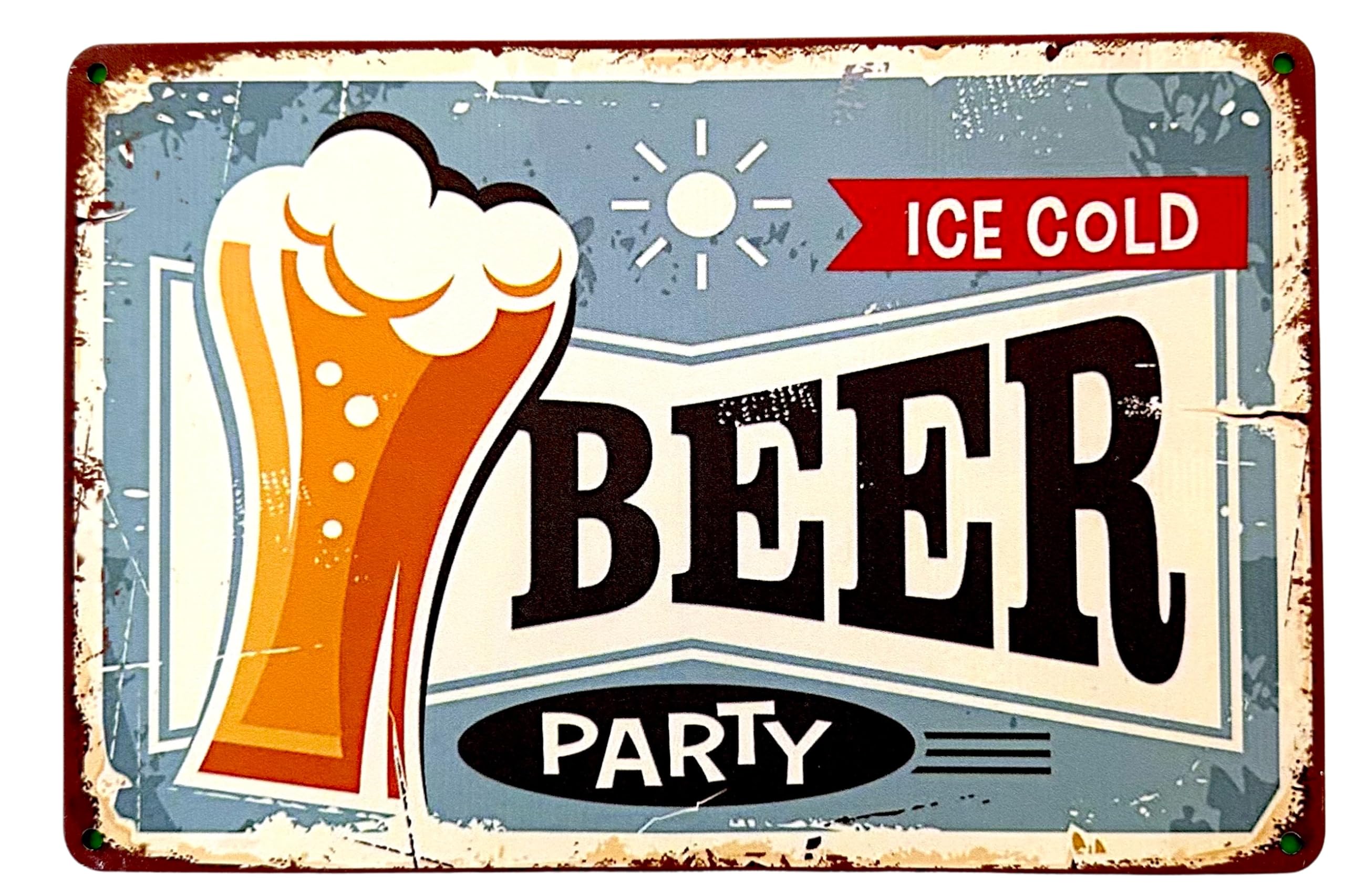 Diilihiiri Ice Cold Vintage Poster Sign 30 X 20 Cm – Metal Plates | Gift For Beer Enthusiasts | Garage Decor | Vintage Man Cave Decor (2635-277)