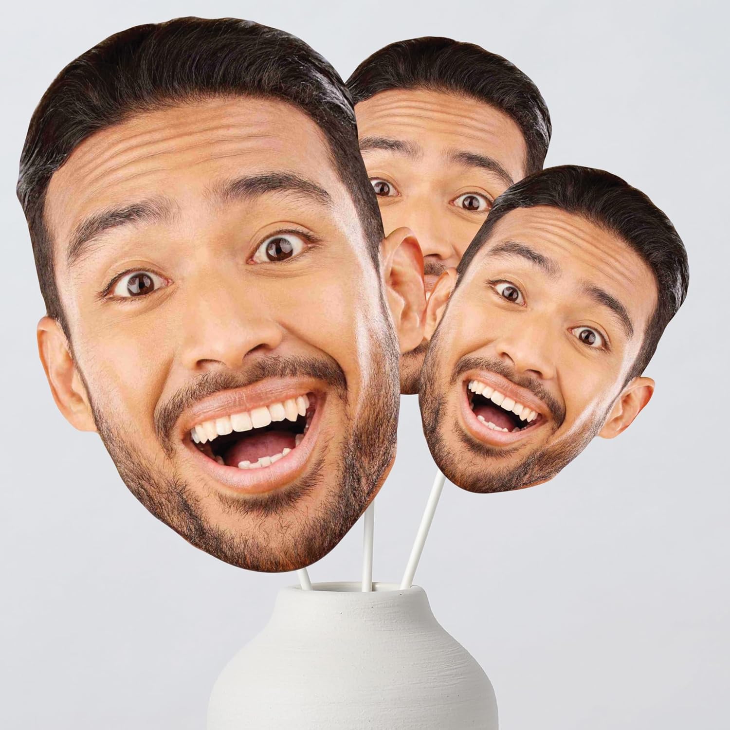 Big Dot of Happiness Fun Face Cutout Centerpiece Sticks - Custom Photo Head Cut Out Table Toppers - Upload 1 Photo - Set of 15