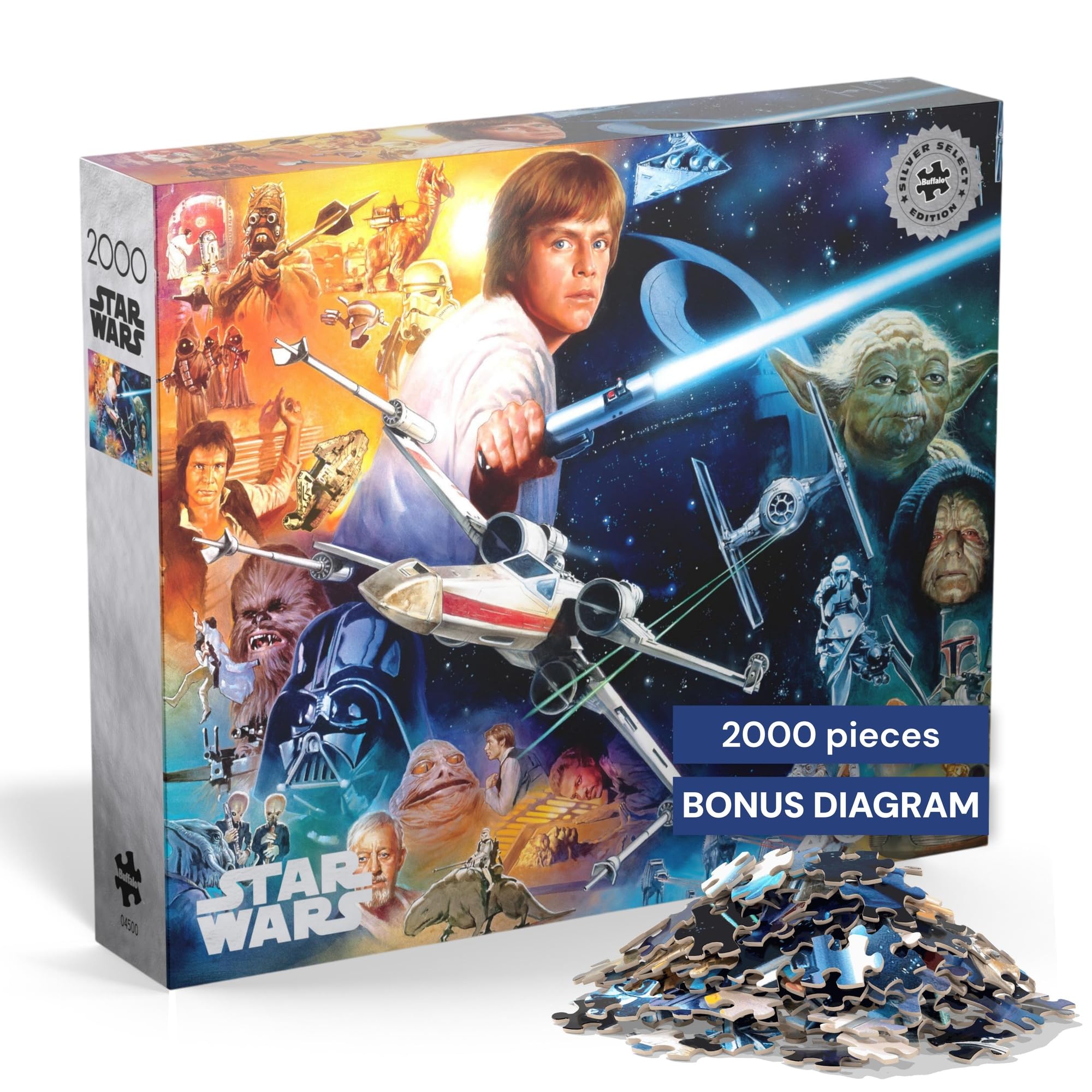 Buffalo Games - Silver Select - Star Wars - The Force is Strong with This one - 2000 Piece Jigsaw Puzzle for Adults Challenging Puzzle - Finished Size 38.50 x 26.50
