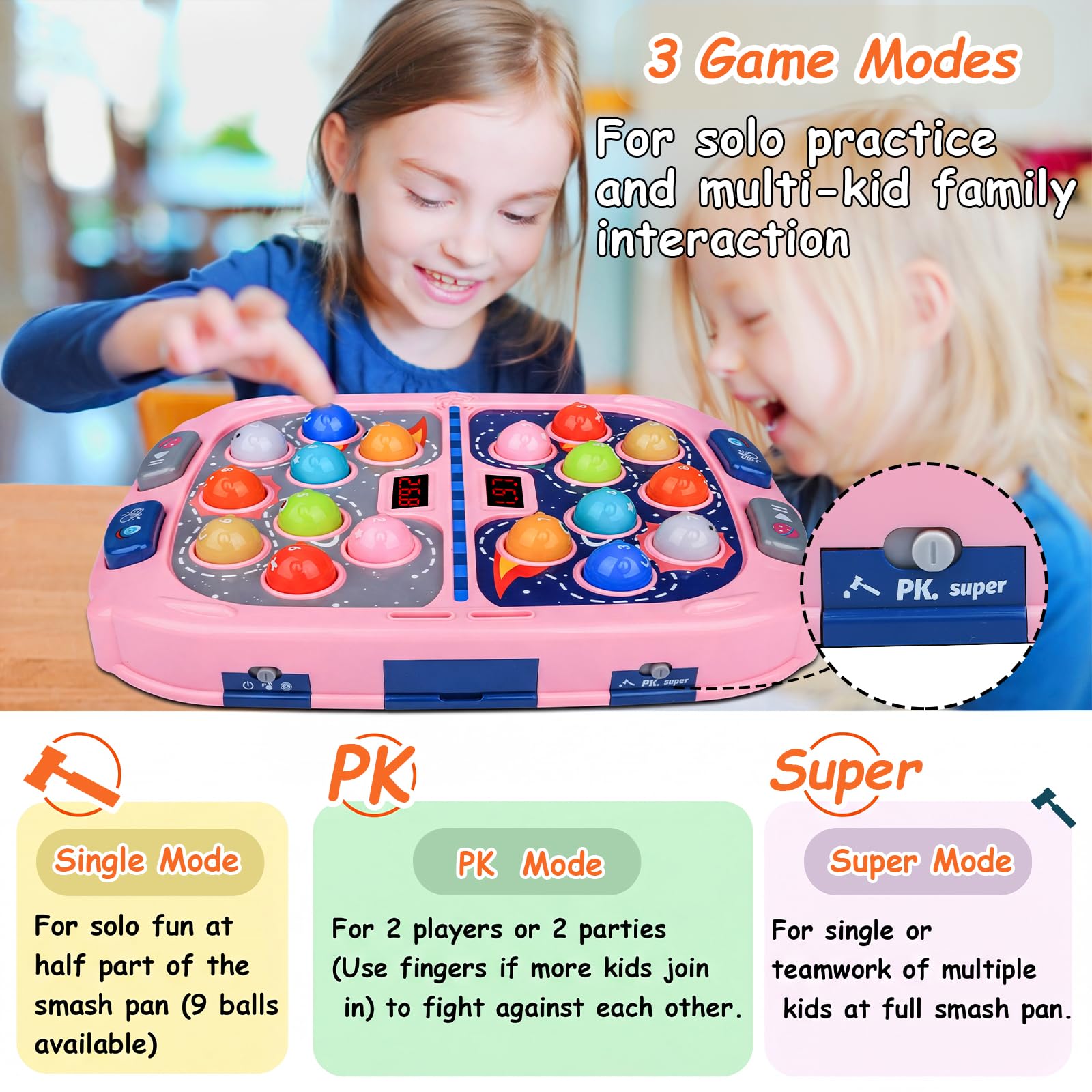 Whack Game Mole - Giocattolo interattivo per bambini dai 3 ai 12 anni, giocattolo educativo interattivo per bambini dai 3 ai 12 anni