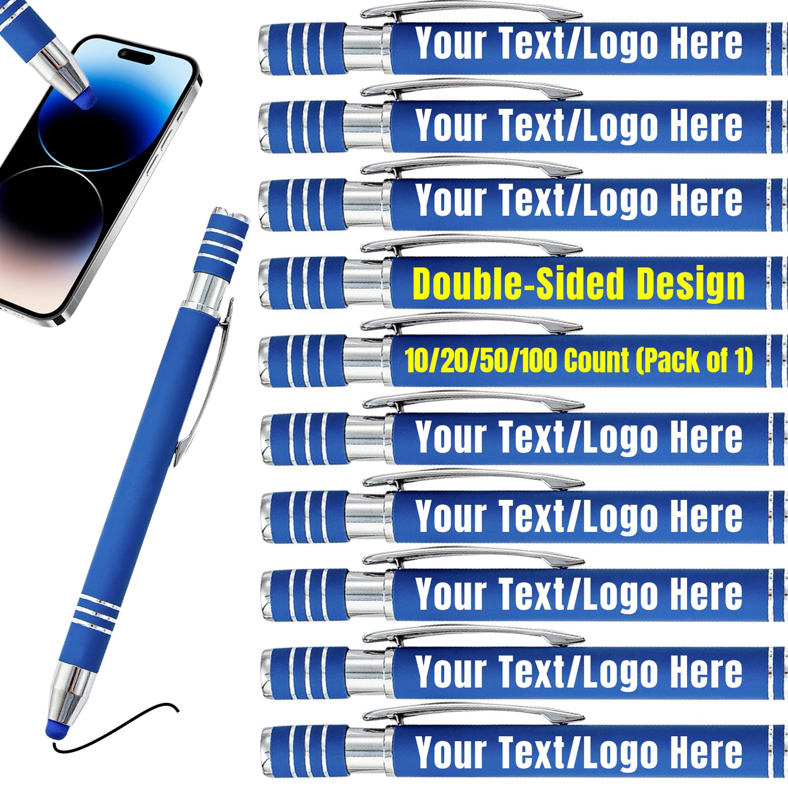 Generisch Personalisierte Kugelschreiber, individuell lasergraviert Stylus-Stifte in großen Mengen mit Text, Logo, Metall-Kugelschreiber, Geschenk für Büro, Business, Schule，Hochzeitsgeschenke
