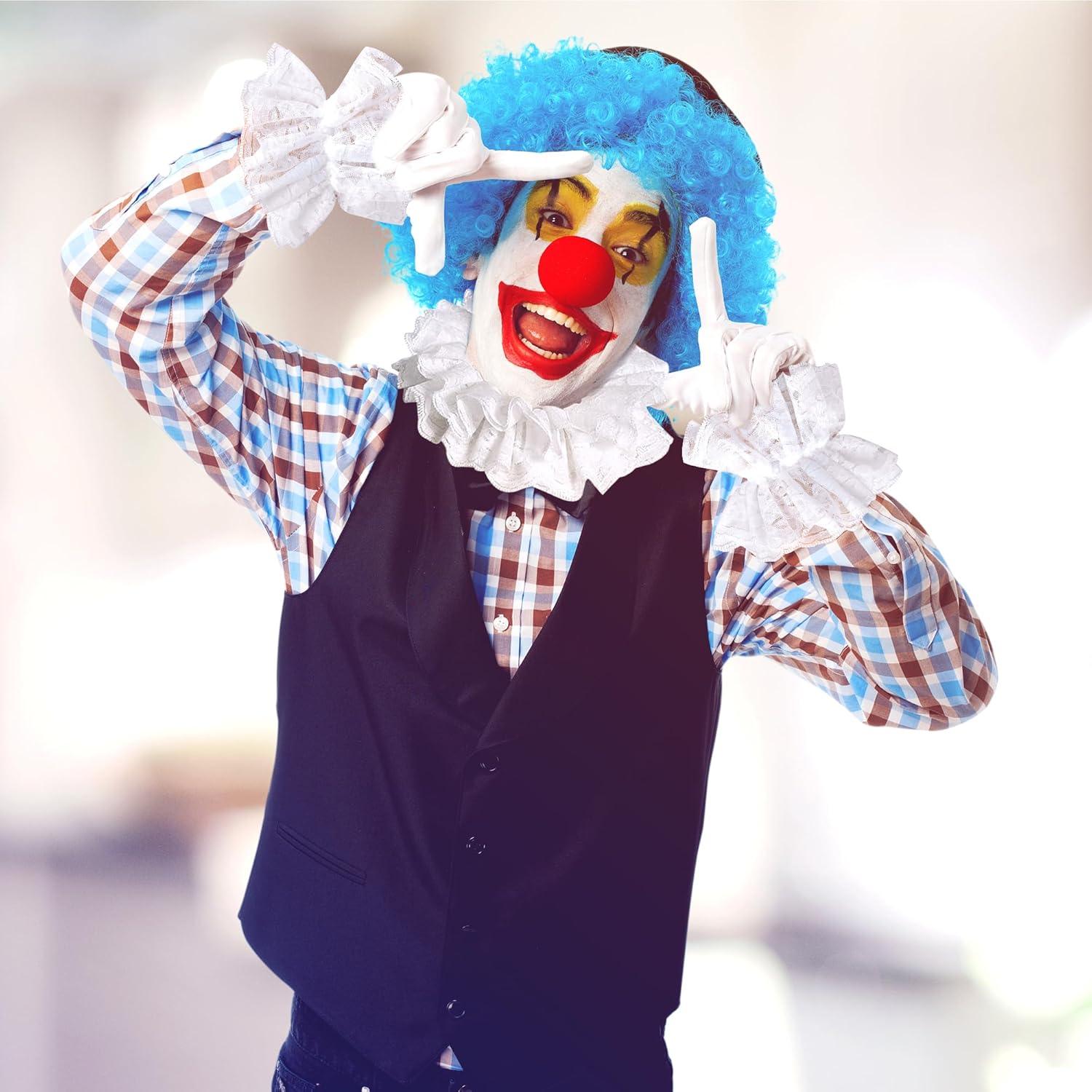 Parma77 Neck Ruffle Collar Cuffs Set, Detachable Clown Costume Accessories - Image 6