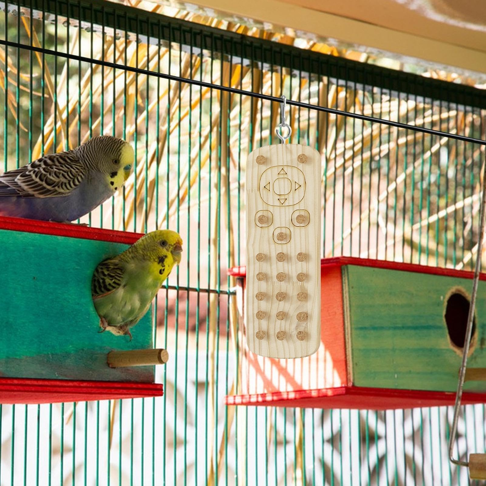 Houten speelgoed van kurk, hout, hout, bijttraining, vogelspeelgoed - speelgoed van natuurlijk kurk, accessoires voor Afrikaanse grijze papegaaien, parkieten, ara's, valkparkieten, conures