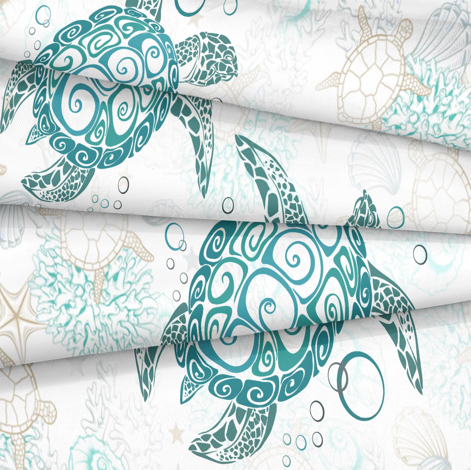 Move Over Sea Turtle Comforter Set California King Size Ocean Coastal Comforter Bedding Set Teal Blue Turtle Pattern Tropical Ocean Turtle Comforter Set 4 Pieces for Kids Boys Girls