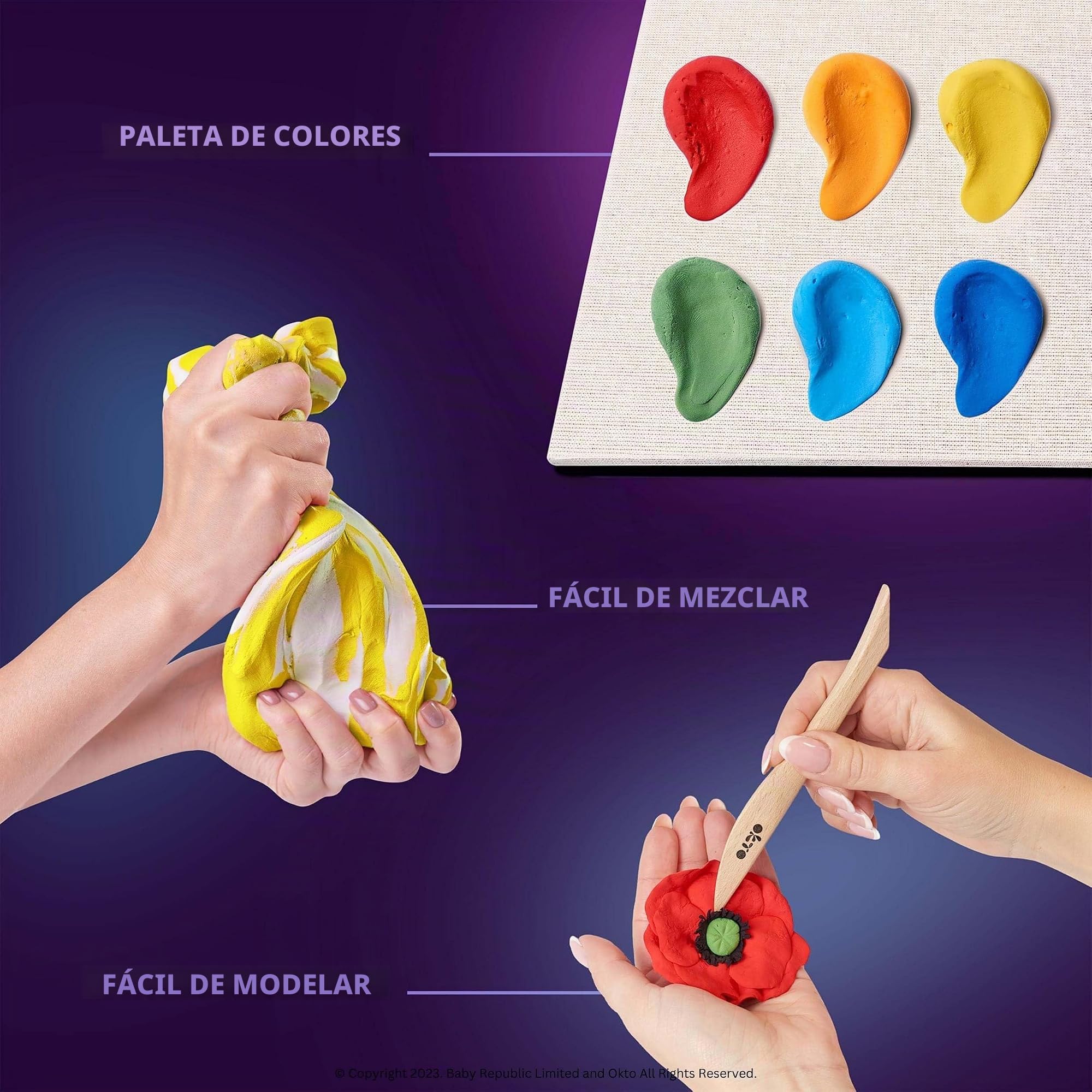 OKTO Kit de arte Freedom | Juego de arte de suculentas 3D para decoración de pared del hogar | Kits de manualidades para adultos del Reino Unido y adolescentes | Caja de manualidades con arcilla de