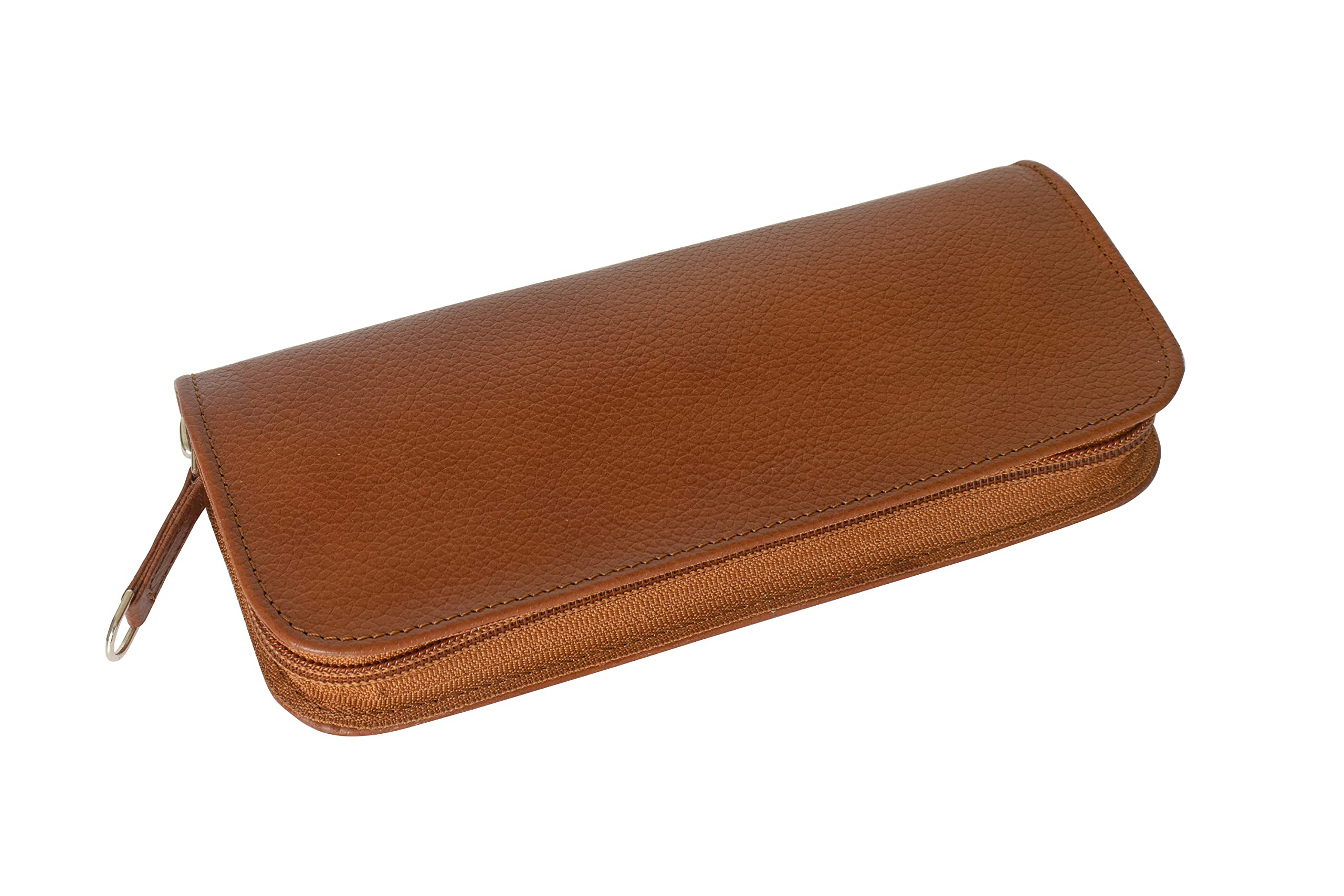 Spillbox Leather Multi-Purpose Pencil Pouch Bag with Metal Zipper - (Tan) (B09GB42VH1) Amazon Price History, Amazon Price Tracker
