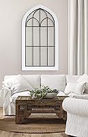 Vista 2 de Kate and Laurel Rennell Farmhouse - Placa de pared de 26.5 x 48 pulgadas, color blanco, madera y metal para decoración de pared