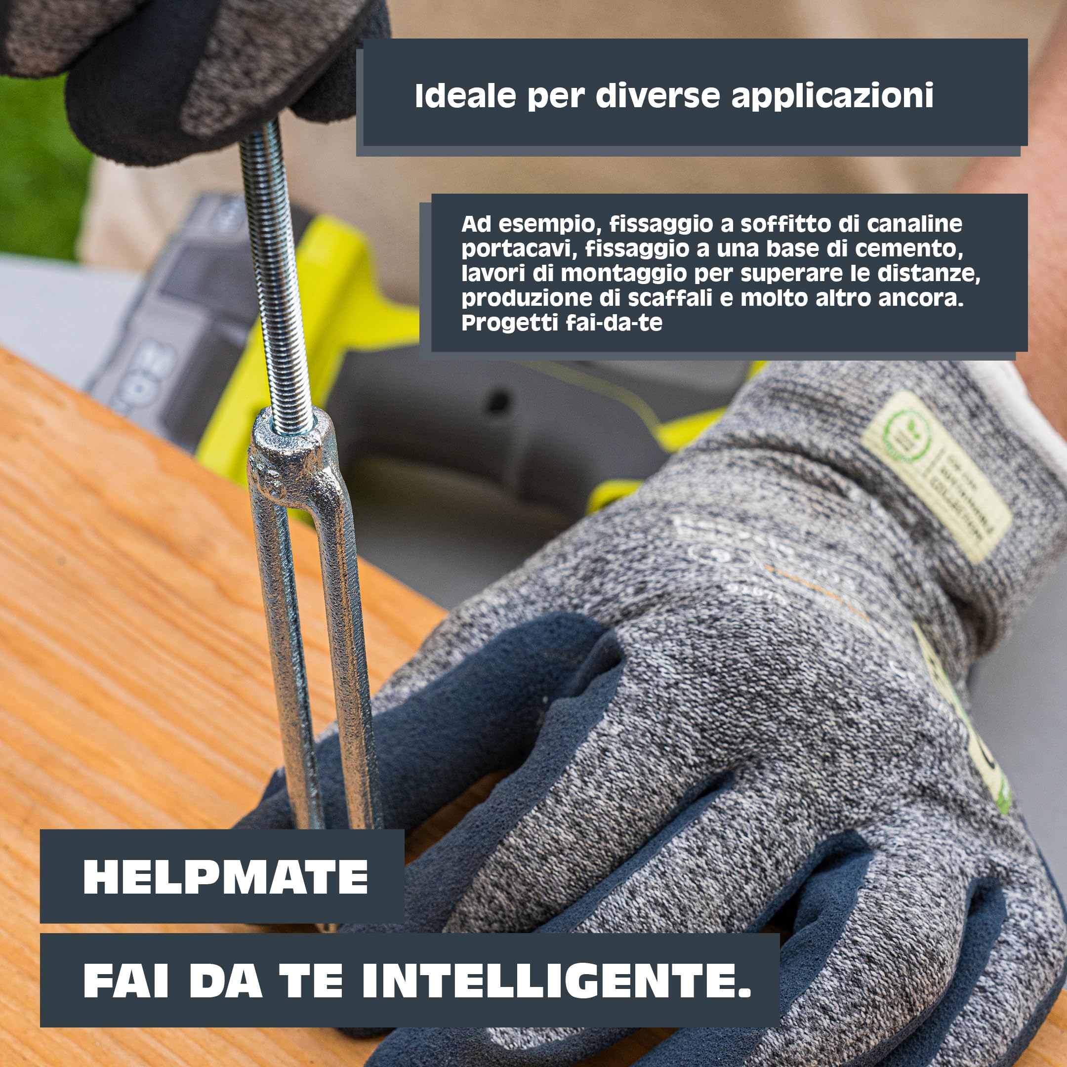 Asta filettata M6 x 330 mm acciaio zincato set 2 pezzi DIN 976 classe resistenza 4,8