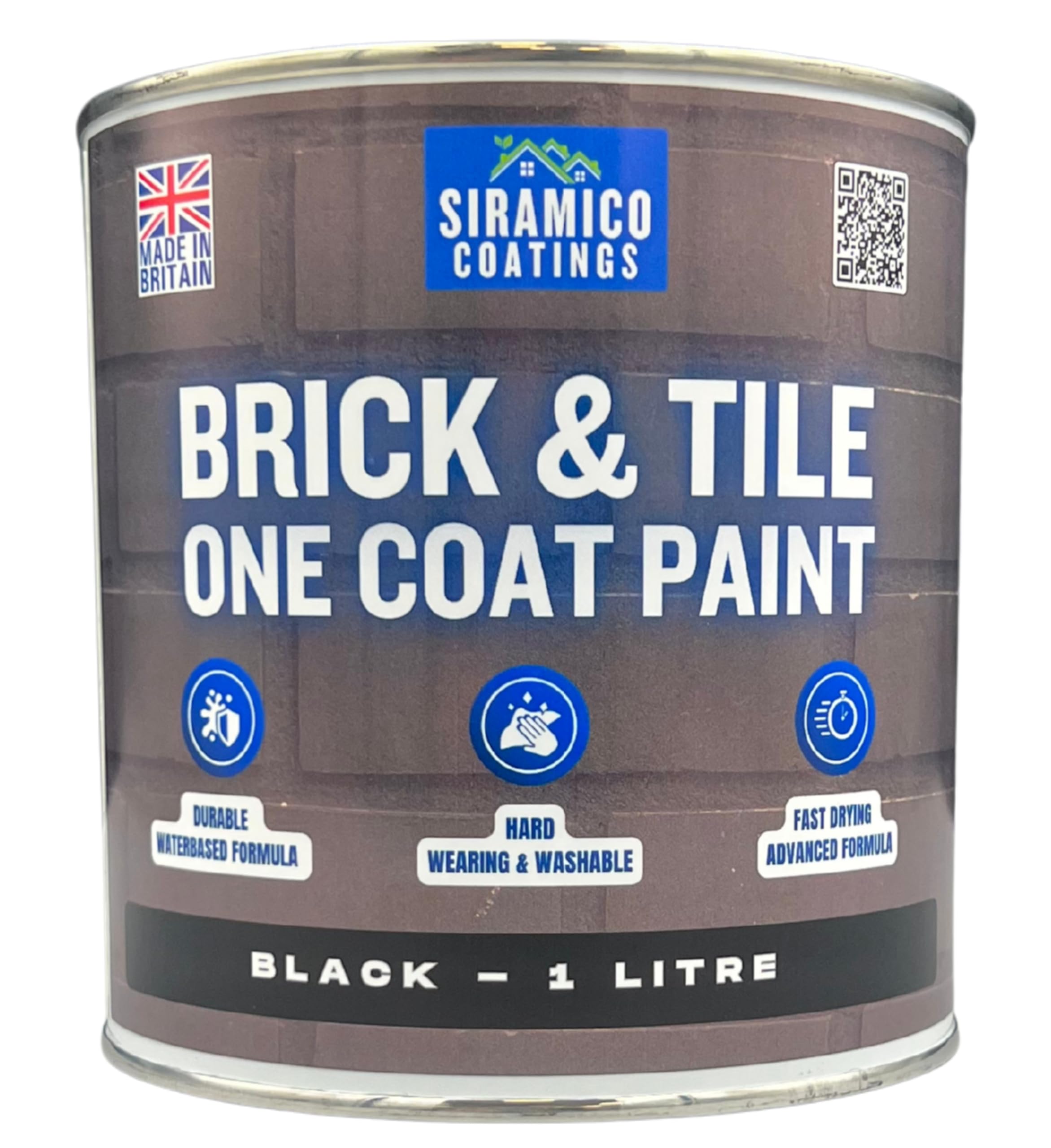 Siramico Coatings Black Brick & Tile Paint | - Matt (, 1 Litre)