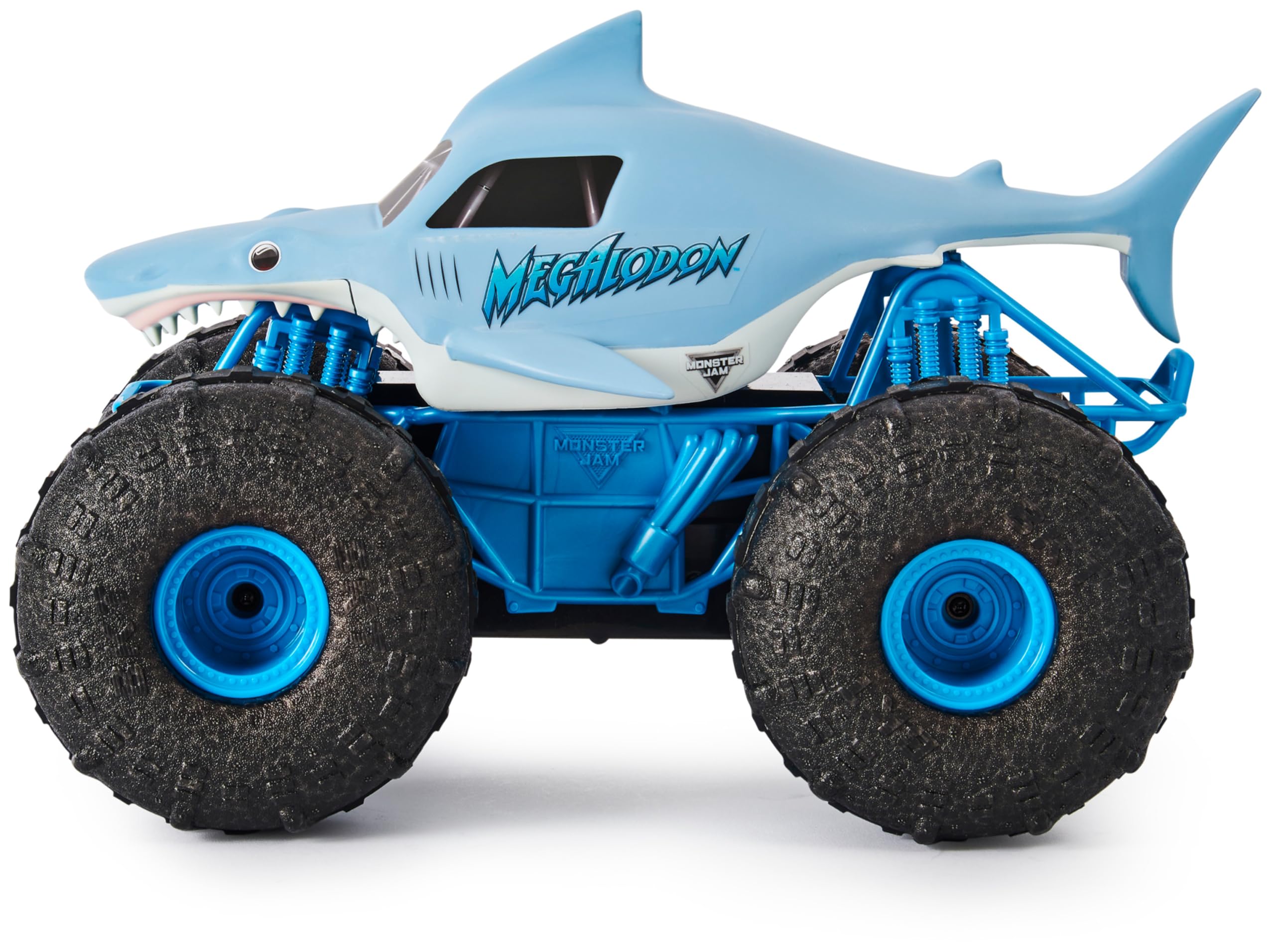 Monster Jam - Coche Teledirigido Megalodón Monster Truck - Coche RC Megalodon Storm a Escala 1:15-2.4GHZ hasta 76m - Juguetes Niños 4 Años + Regalo Niño 4 Años +