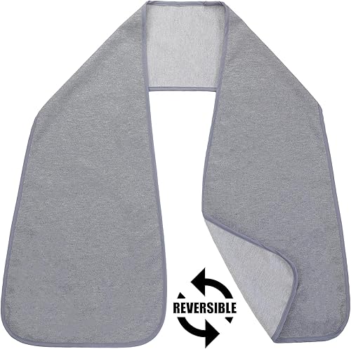 Miniatura 4 de 6 unidades de baberos para adultos, bufandas para comer, dignidad, comedor, bufanda, baberos para personas mayores lavables (gris)