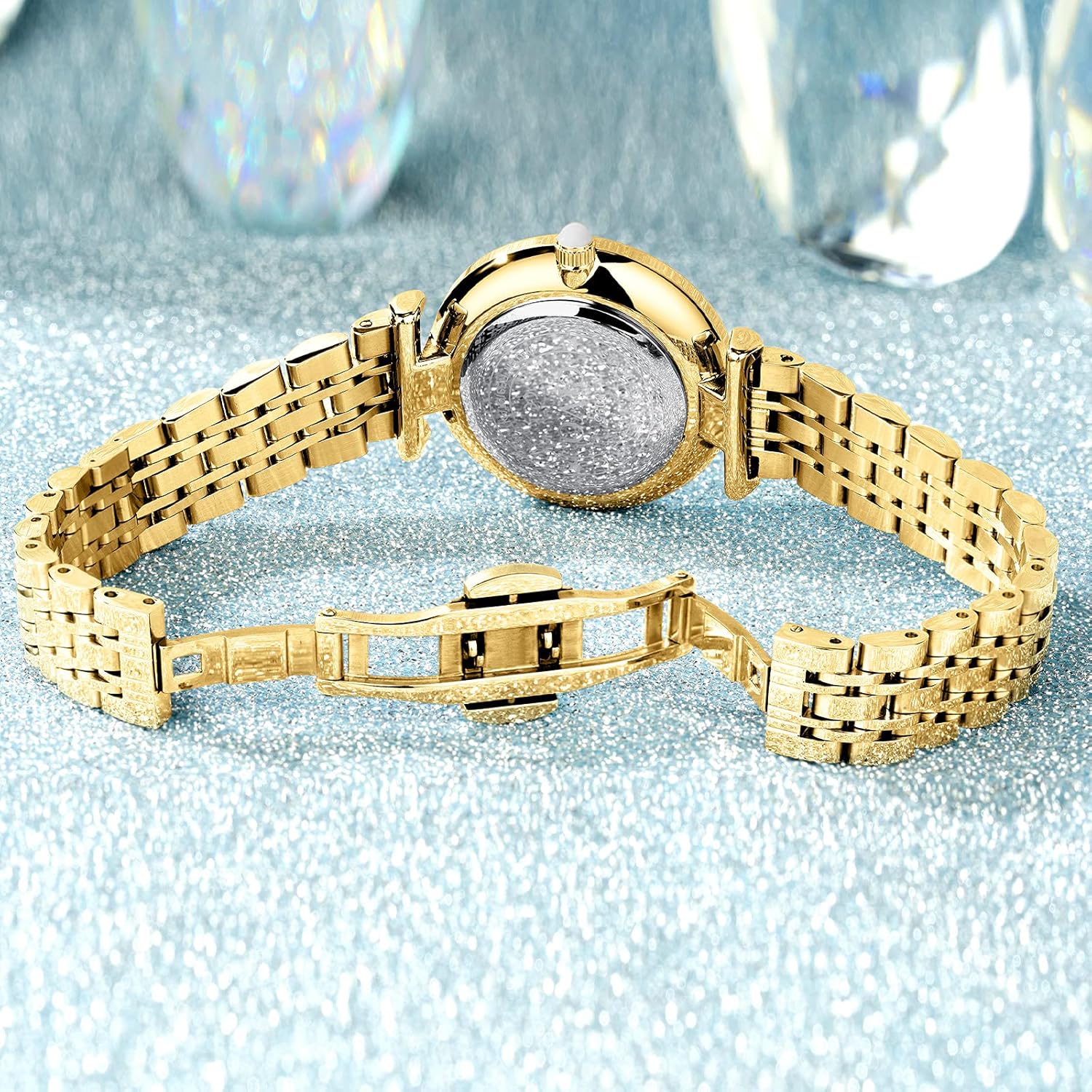 CIVO Womens Watch Stainless Steel Waterproof Analog Quartz Wrist Watch Fashion Elegant Designer Unique Two Hands with Diamond Time Scale Dial - Image 5