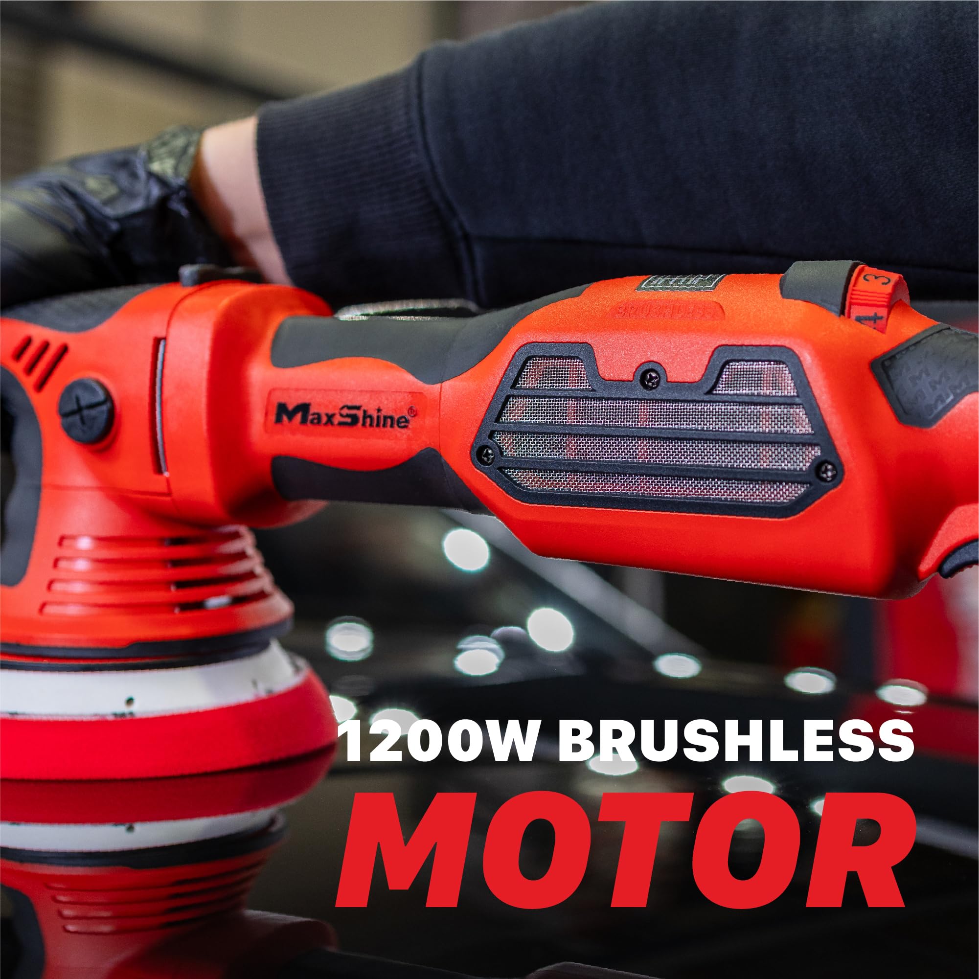Maxshine 15mm Brushless Dual Action Polisher | 1200W AC Motor | Low Noise | Smooth Start | Variable Speed | Ergonomic Grip | Professional Car & Bike Detailing Tool 4