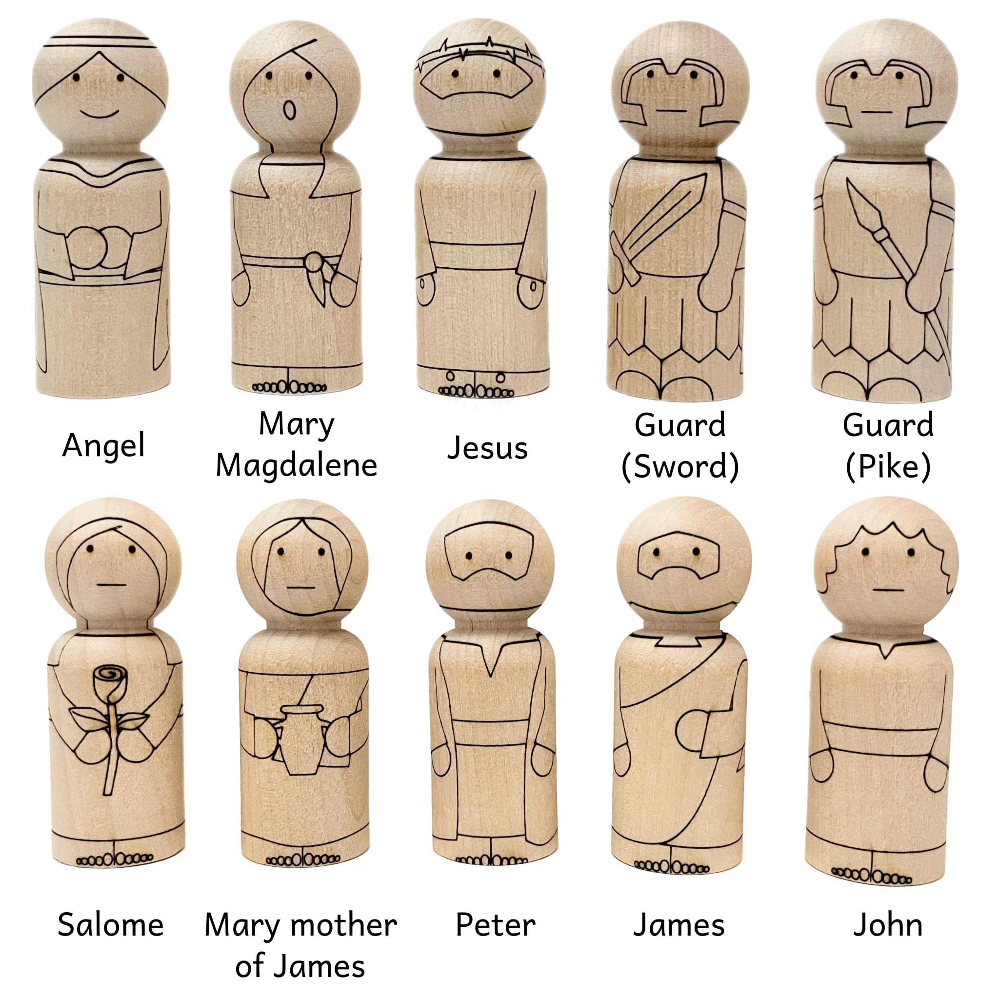 Amazon.com: Easter Peg Doll Set - Crucifixion and Resurrection