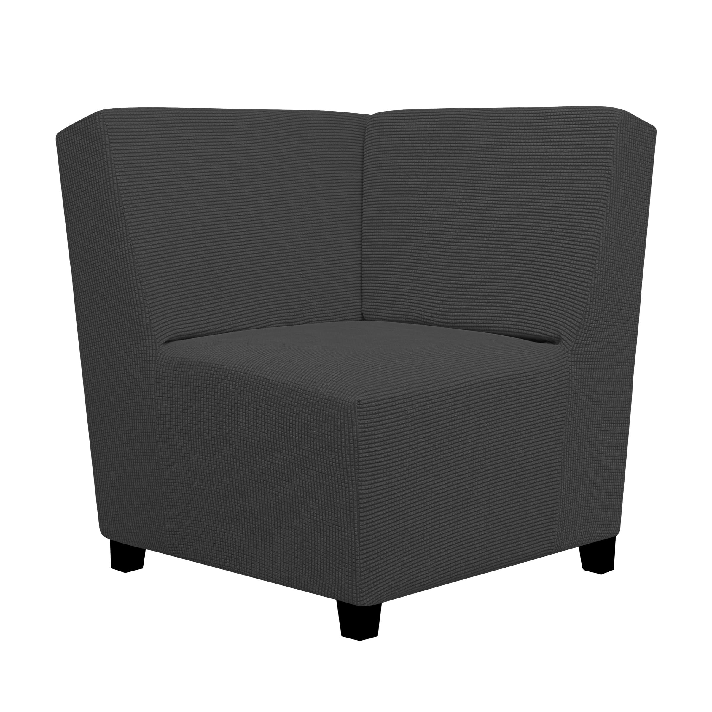 Easy-Going Stretch Sectional Corner Sofa Slipcover in Dark Gray