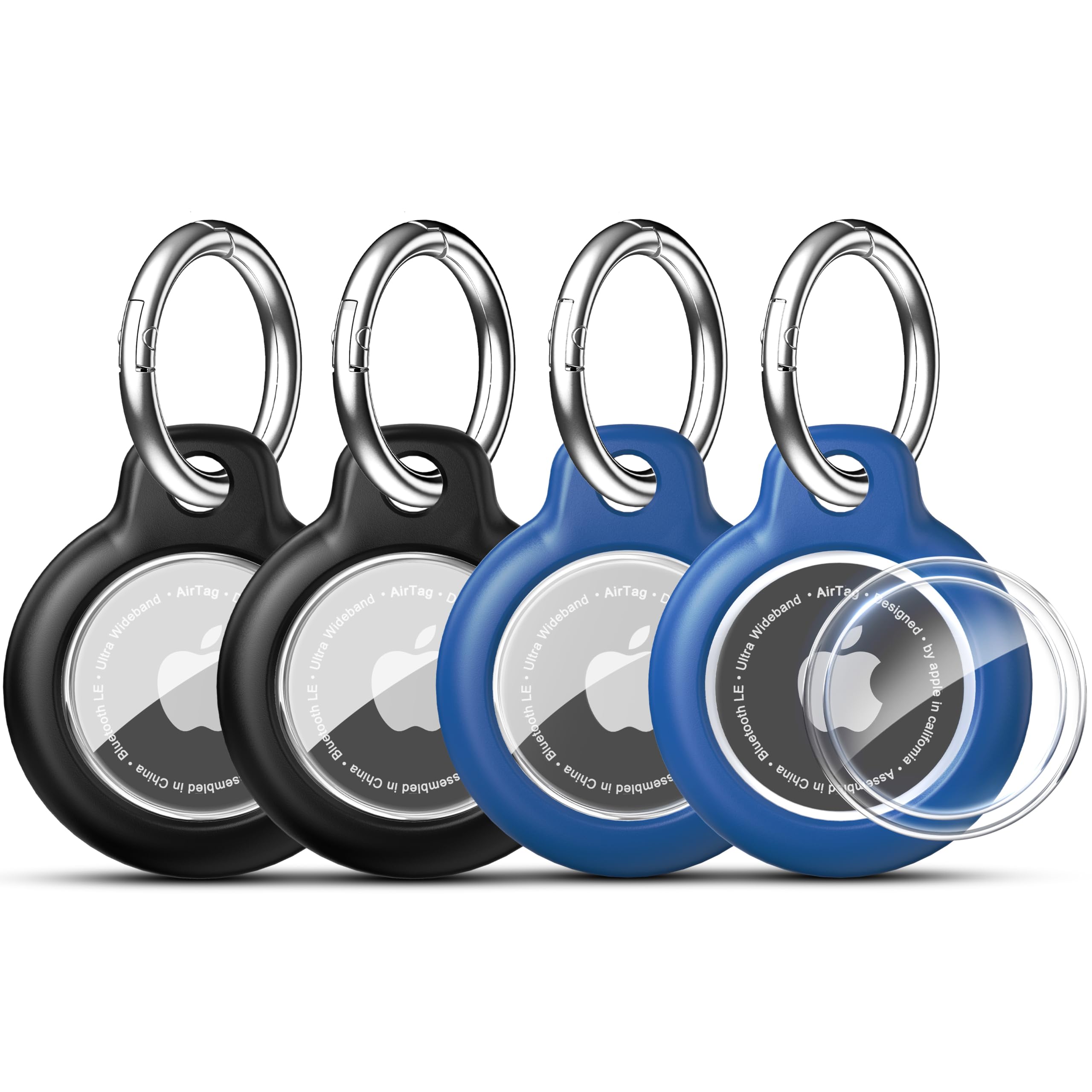 RFUNGUANGO Apple AirTag Holder with Key Ring 4 Pack AirTag Case