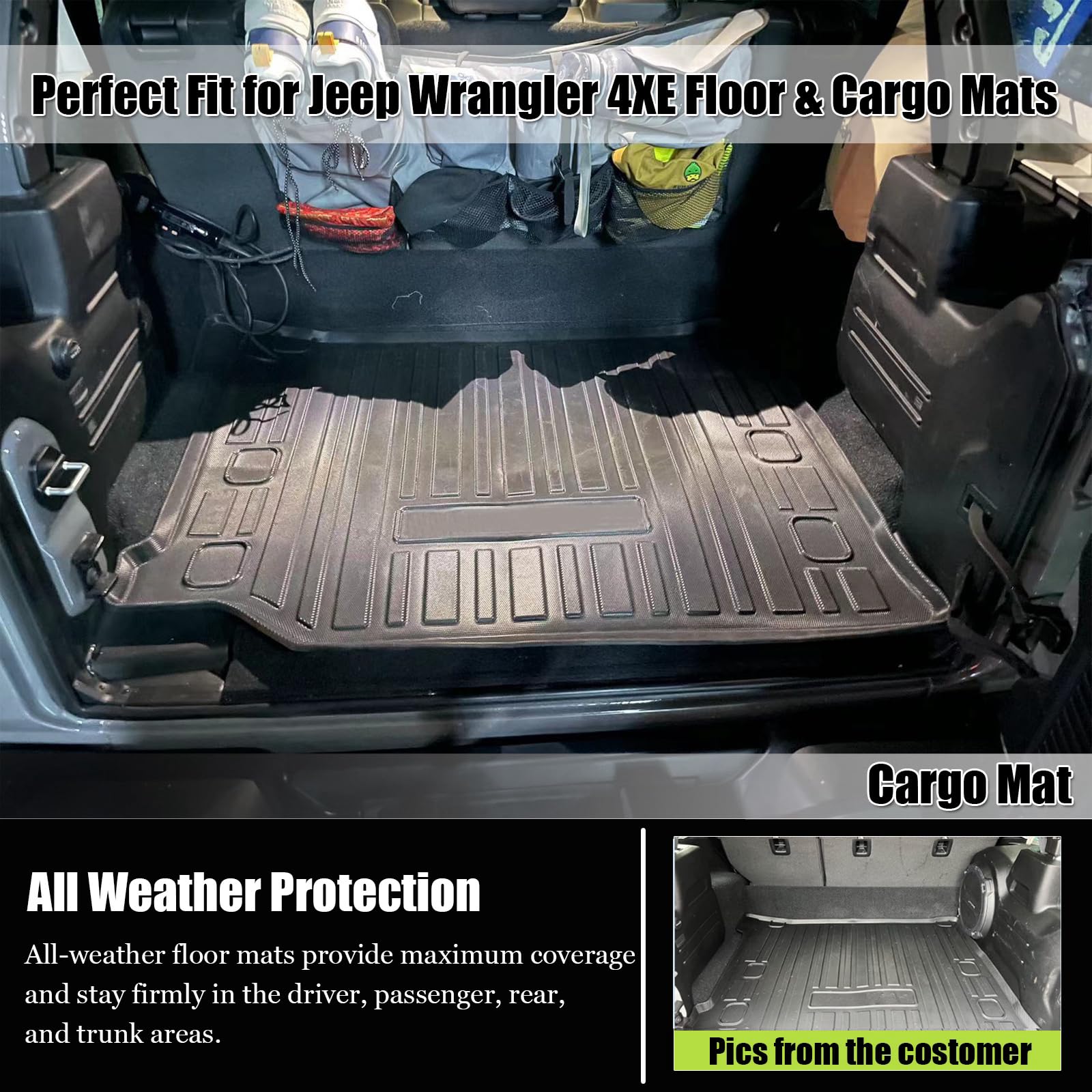 Tappetino Impermeabile In Silicone Per Passeggino Jeep Wrangler Deluxe 4 Posti, Protezione Da Sporco E Sabbia, 80x56 Cm, Myvikcar