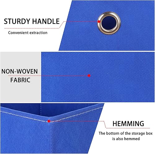 Miniatura 7 de NieEnjoy Cubos de almacenamiento plegables, cubos de almacenamiento de tela de 11 pulgadas, cubos organizadores con asas dobles para el hogar, juego