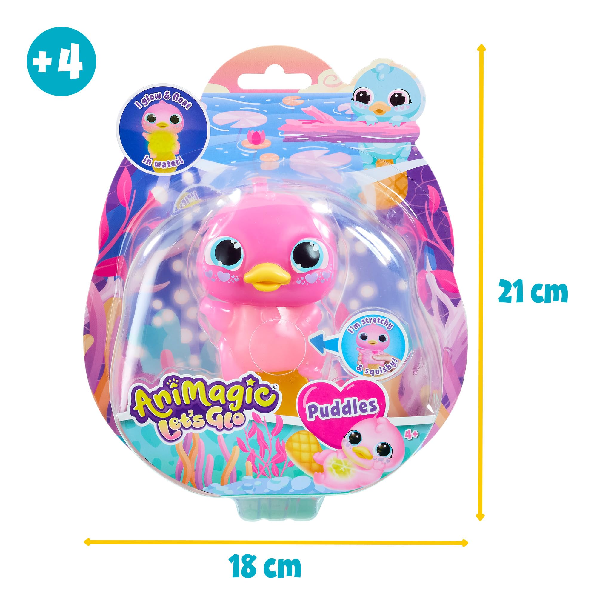 Bizak Animagic Let's GLO Ornitorrinco Mascota Electrónica y Lumínica, Rosa, Juego Sensorial y Experiencia Táctil, Cuerpo Extensible, Flota y Brilla en el Agua, a Partir de 4 Años (64555204-2) — view 2