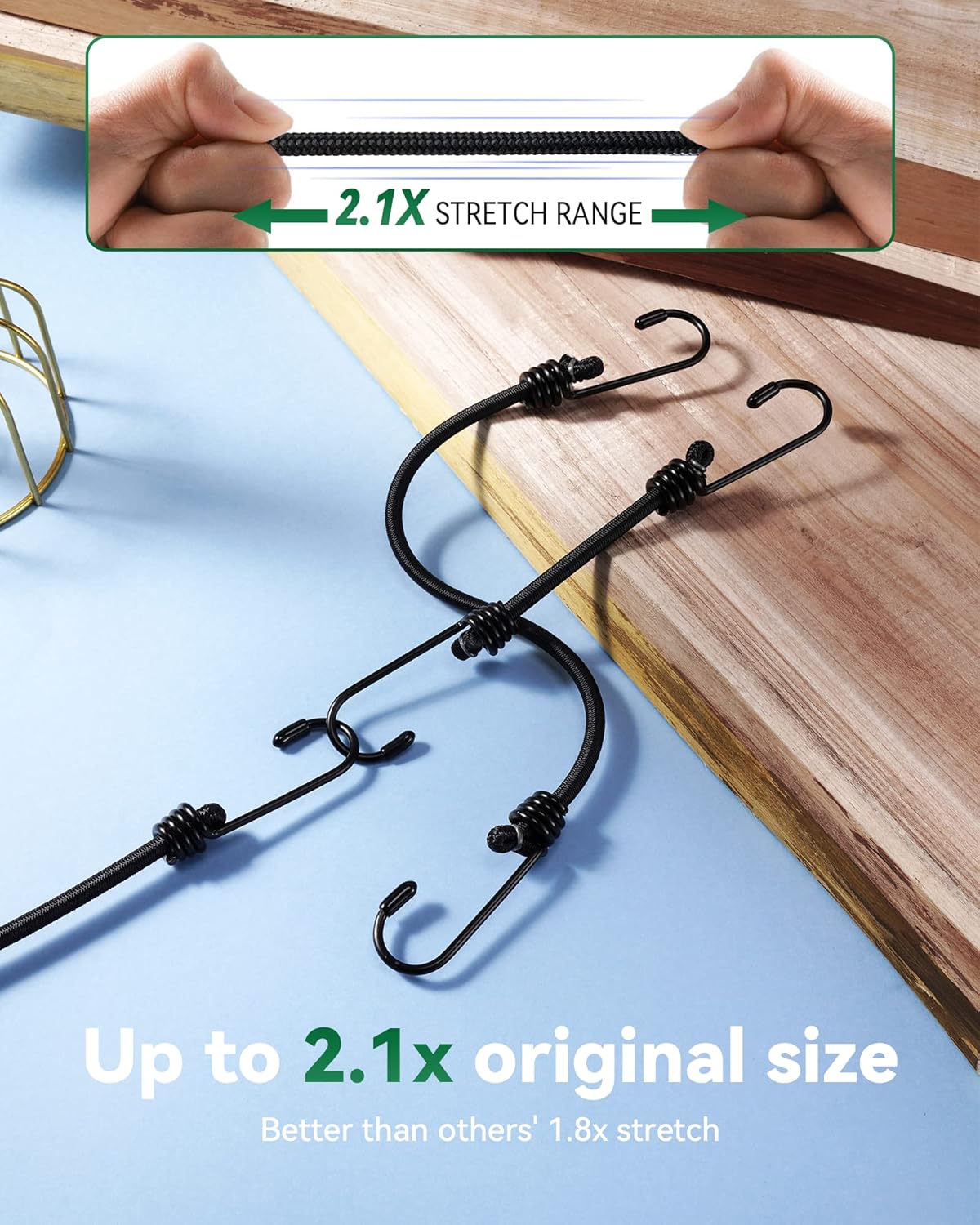 Car Cover Gust Straps with Heavy Duty Clips, UV-Resistant Cover Wind Protector, Protect Your Car Cover from Blowing Off in High Winds, Fit for All Cars from 4.2 FT to 8.8 FT in Width