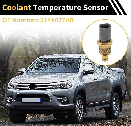 Miniatura 3 de Sensor de temperatura del refrigerante para Ram 1500 2011-2024 Sensor de unidad de envío de temperatura del agua Número 5149077AB tono dorado