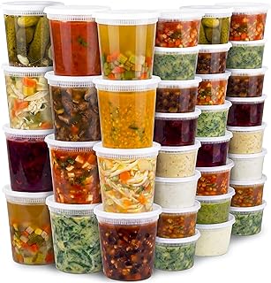 JoyServe Deli Food Storage Containers with Lids - (48 Sets) 24-32 Oz Quart Size & 24-16 Oz Pint Size Plastic Airtight Takeout Meal Prep Storage, BPA-Free, Dishwasher, Microwave Safe