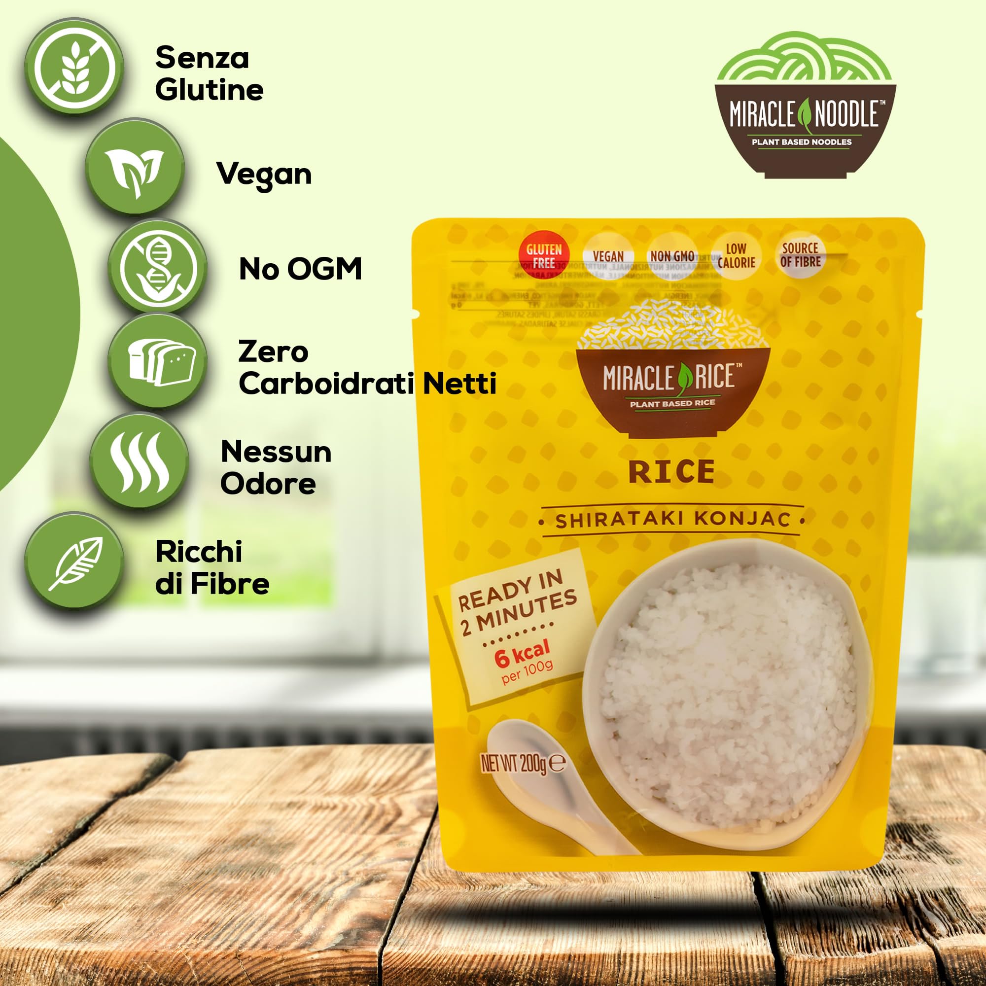 Risino Shirataki di Konjac Miracle Noodle Confezione da 30 pacchetti