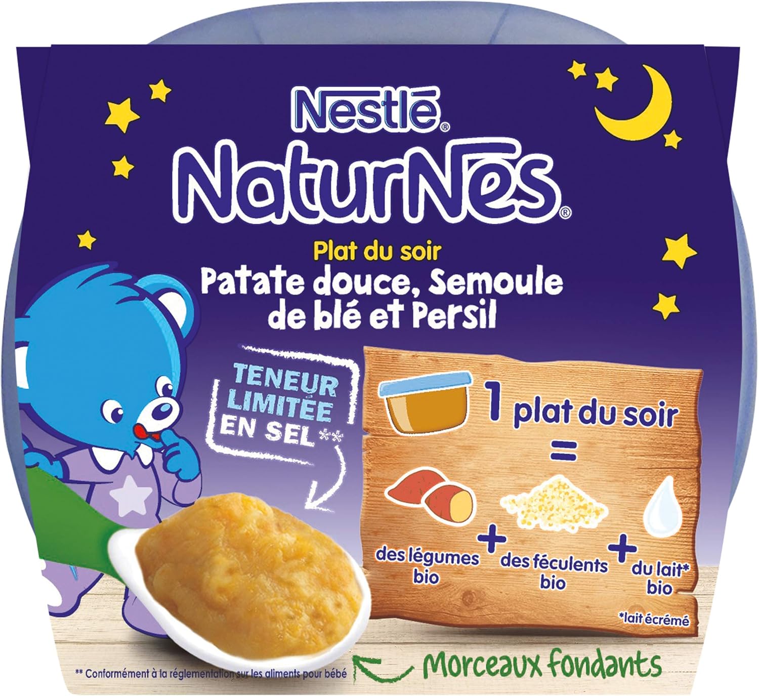 Nestle Naturnes Bio Puree Bebe Patate Douce Semoule De Ble Persil Des 8 Mois 2x190g Amazon Fr Epicerie