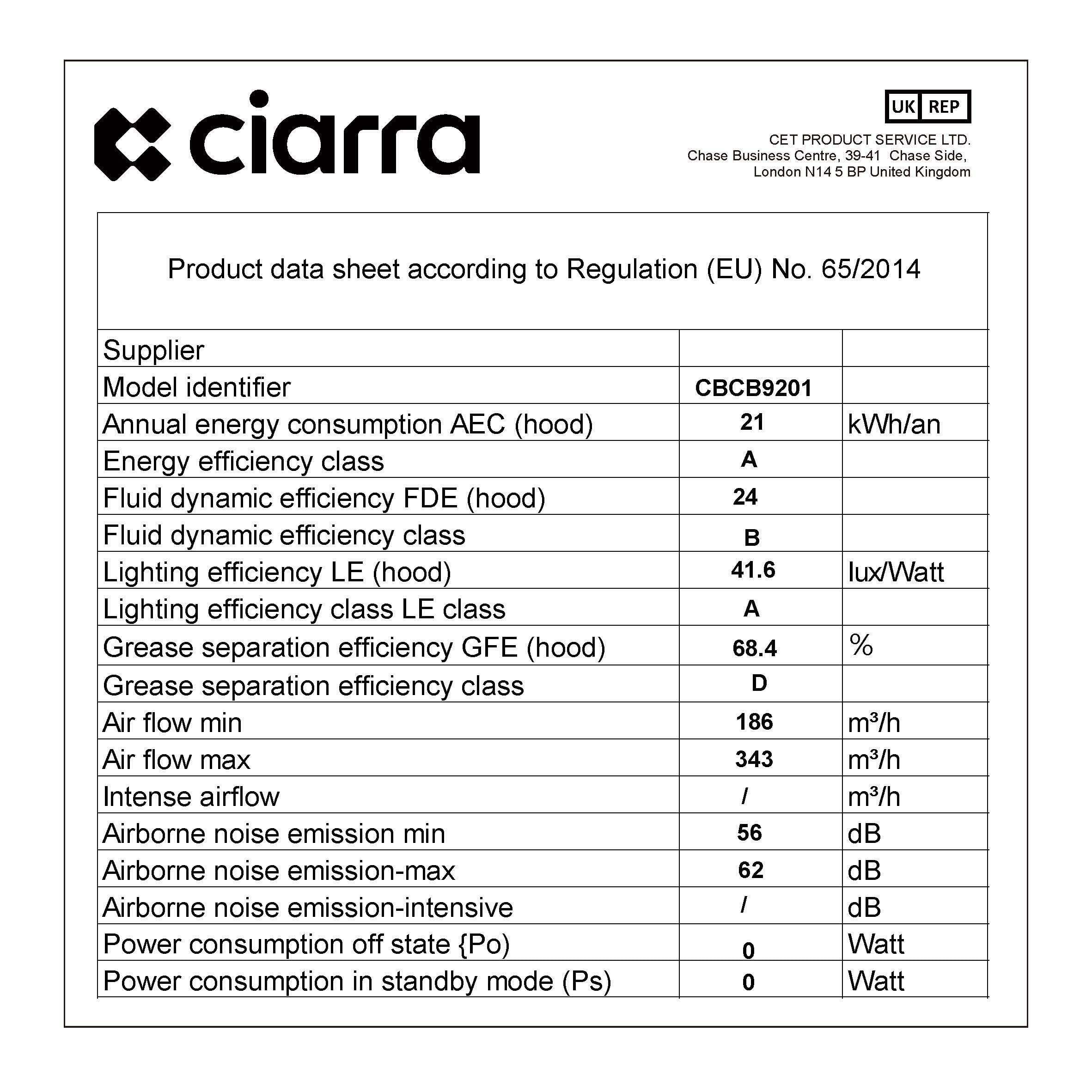 CIARRA Cooker Hoods 90cm Black WallMounted Chimney Vent Hood 900mm