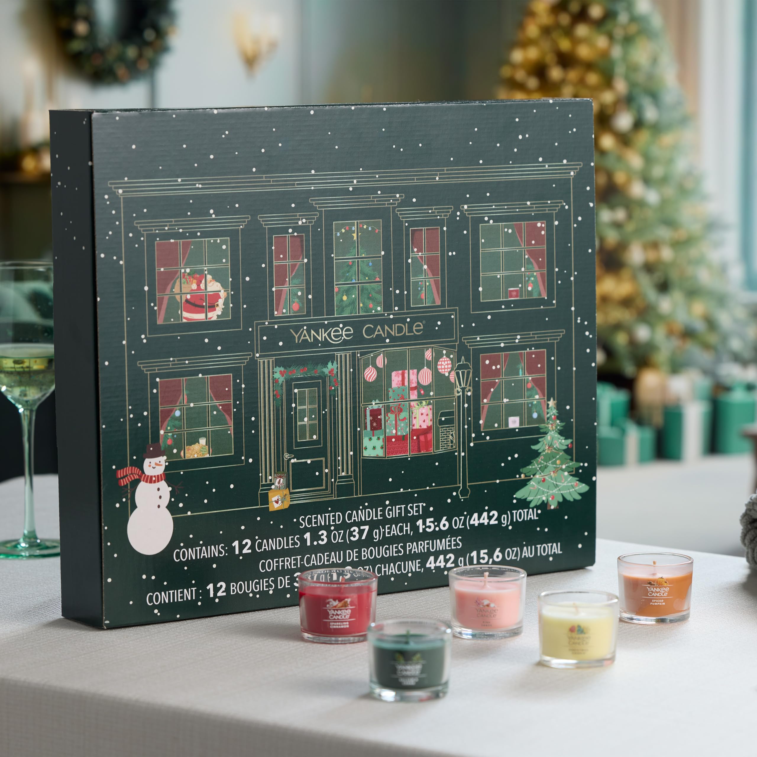 Yankee Candle Signature Votive Mini Candle Jars, 12 Days of Christmas Candle Advent Calendar 2026 Variety Pack, Natural Soy Wax Blend Candle with Natural Fiber Wick, 1.3 OZ Glass Jar, (Pack