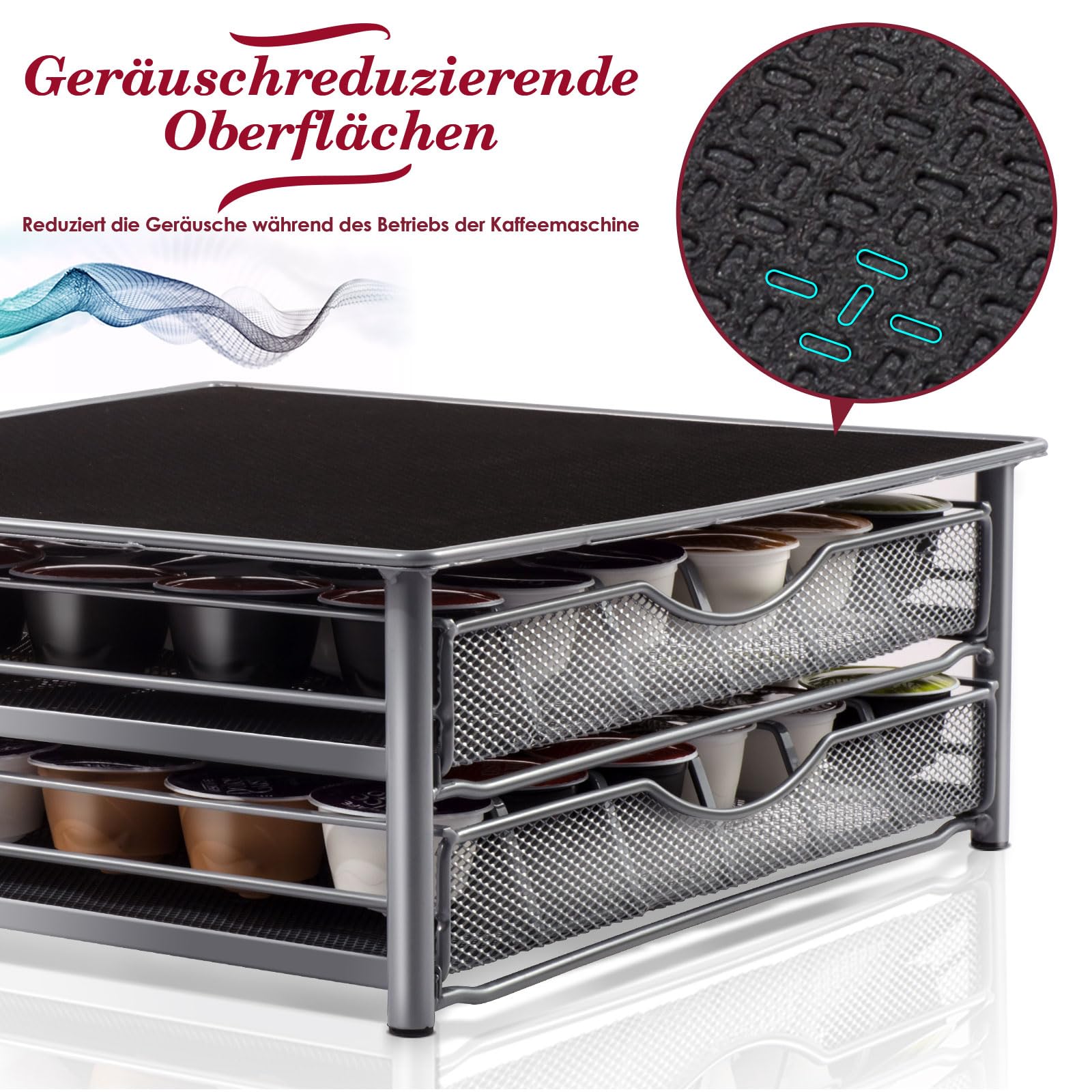 koffiecapsulehouder, koffiecapsule, schuifladen, voor het