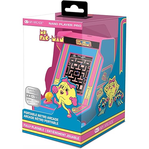 My Arcade Ms. Pac-Man Nano Player - 4.8" Mini Arcade, 2.4" Screen, Arcade Classics, Retro Consoles
