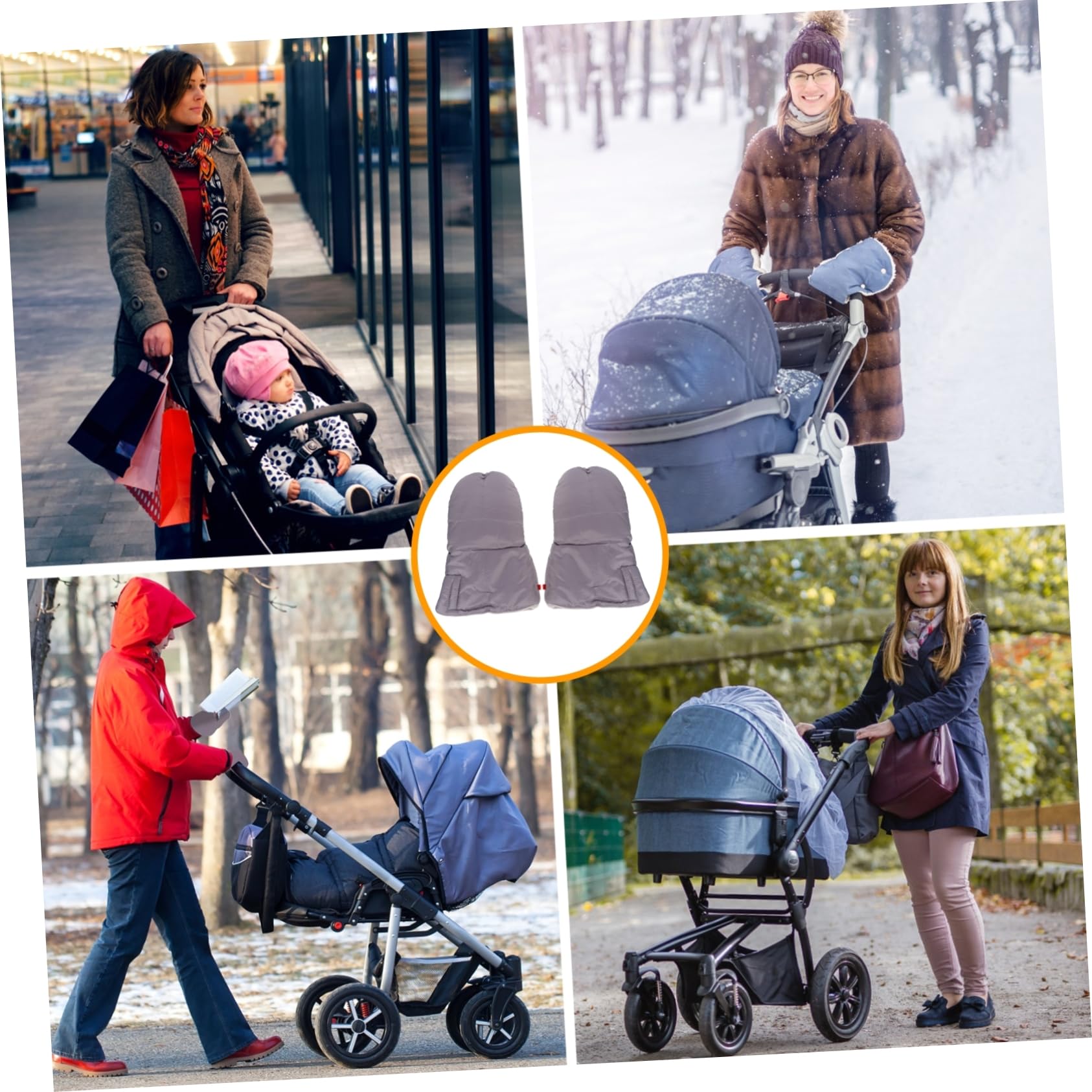 LIFKOME 3pares Guantes De Pram Térmicos Impermeables y Aislantes Para Carro De Diseño Separado Para Invierno