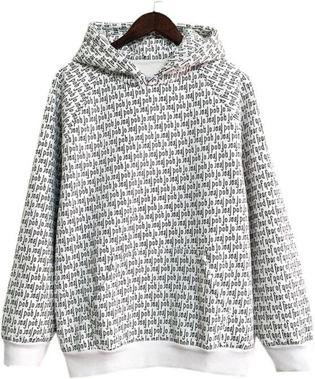 Willsin7so Men Hoodie Full Letter Print Sweatshirt Hip Hop Skateboard Fear of God Hoodies