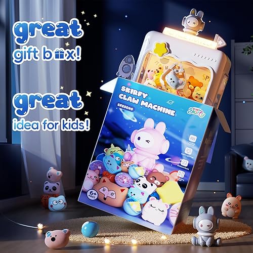 Miniatura 4 de Skirfy Máquina de garras espaciales para niños, máquina expendedora de juegos electrónicos grande, dispensador de dulces para niños, cumpleaños para