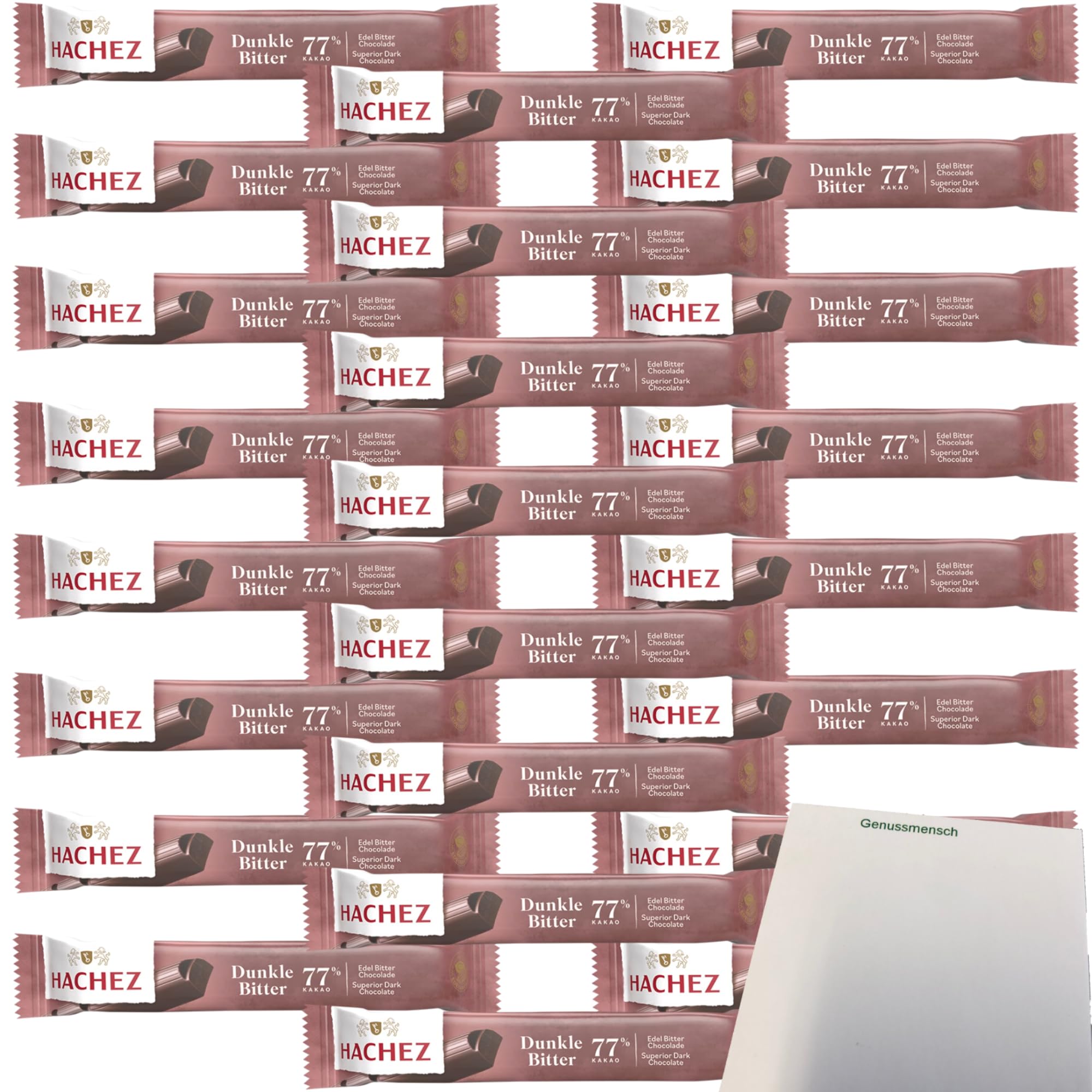 usy Bundle für Hachez Schokolade Sticks Dunkle Bitter 77% VPE (24x35g Packung) + usy Block