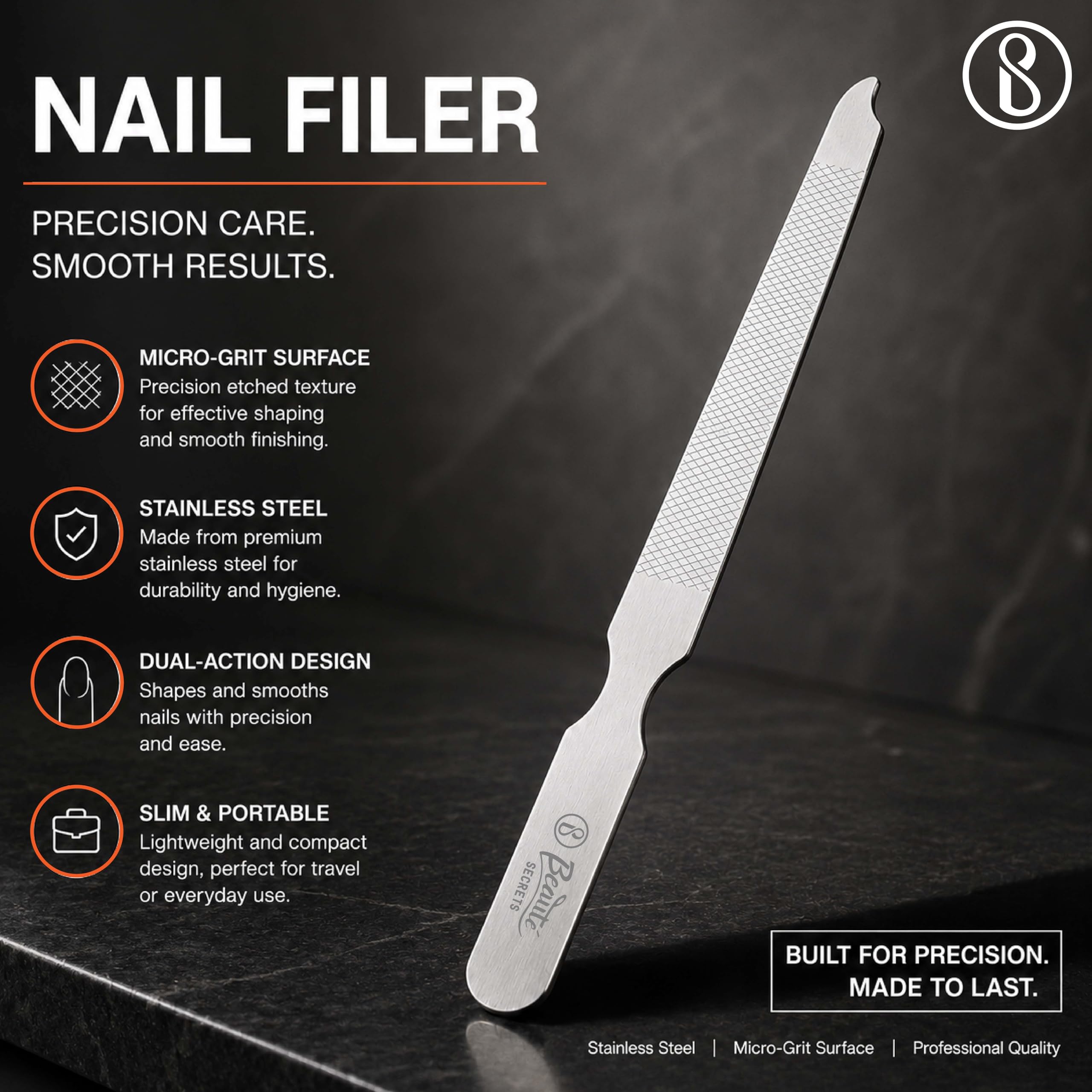 Beauté Secrets Essentials Manicure Set Nail Clippers Kit Manicure Pedicure Gift Set, 16Pcs Professional Stainless Steel Pedicure Care Tools Women Travel Grooming Kit with Case (Grey) 4