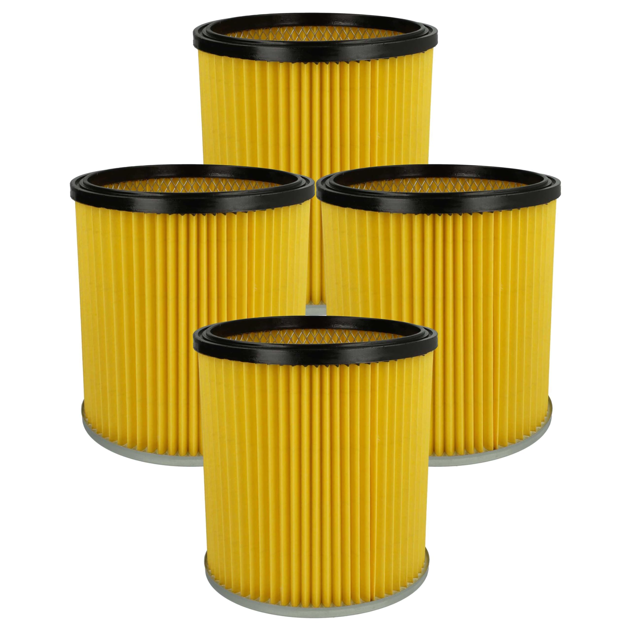 vhbw 4x filtro a pieghe piatte compatibile con Kärcher NT 251, K 3000 PLUS (1.085-801.0), NT211 aspirapolvere - giallo, lavabile