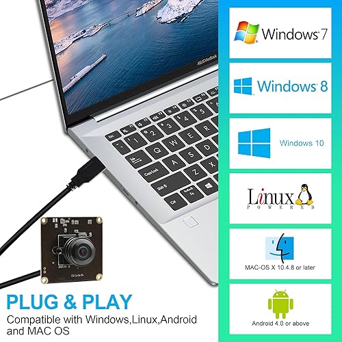 Miniatura 5 de Módulo de cámara USB de alta velocidad 60fps 120fps 260fps Webcam con lente ojo de pez de 180 grados Full HD 1080P Cámara web de computadora gran