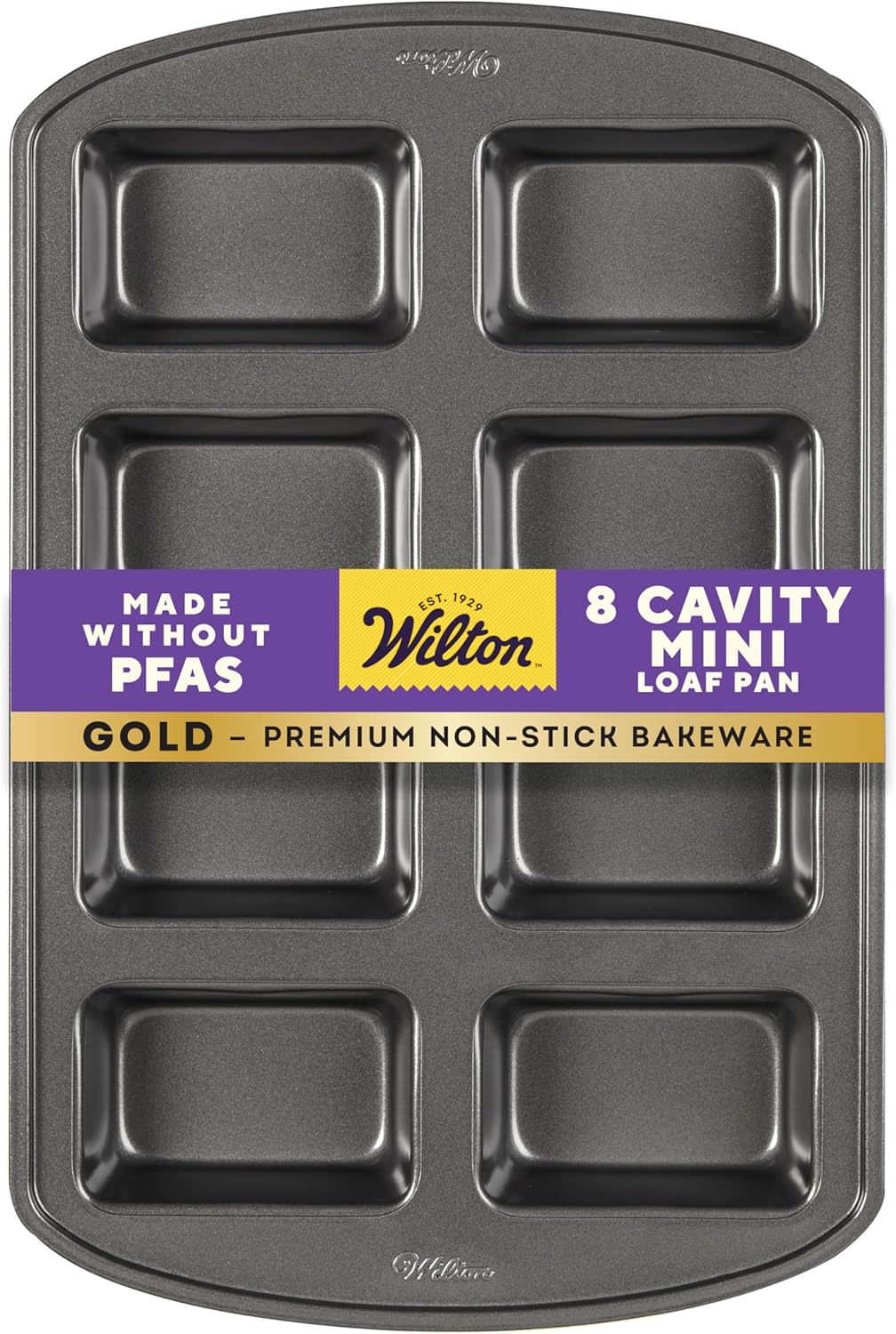 Wilton Gold Non-Stick Mini Loaf Pan, Stainless Steel Bakeware, Made without PFAS, Packaging May Vary - Thumbnail 2