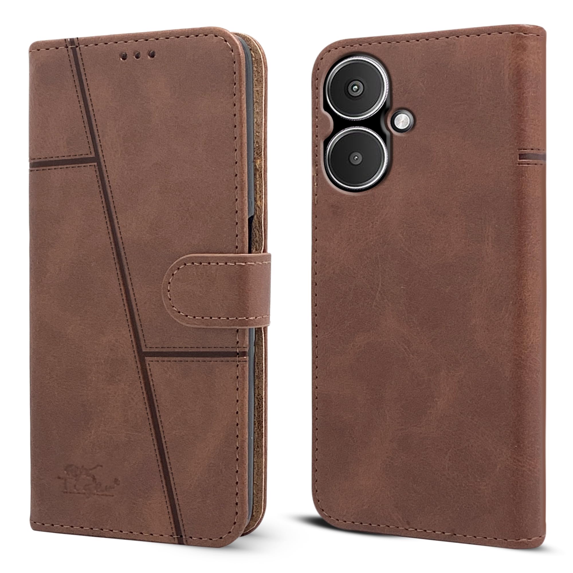 Jkobi Flip Cover Case for Redmi 13C 5G (Stitched Leather with Magnetic Closure | Brown) (B0CR5QXGGX) Amazon Price History, Amazon Price Tracker