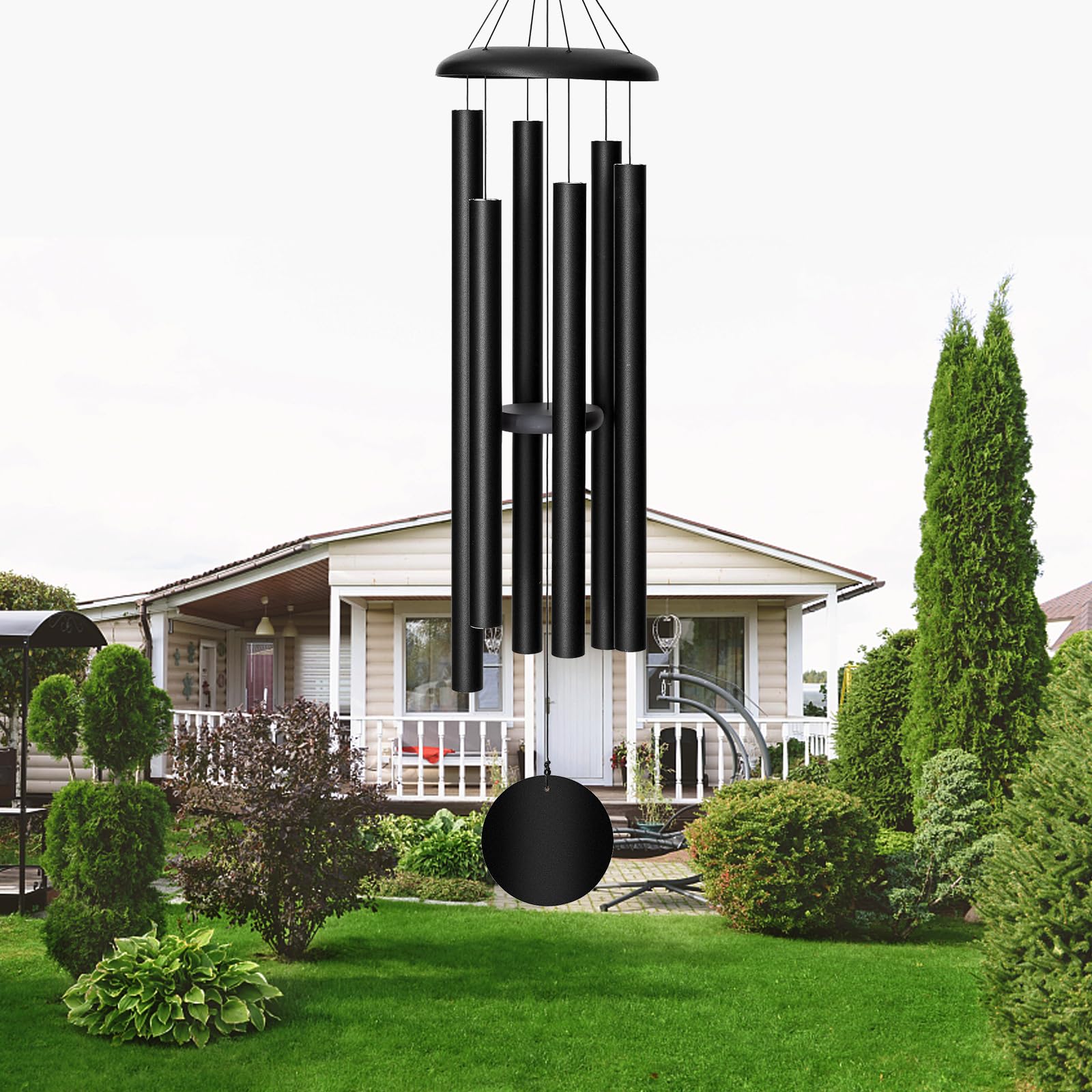 FDOCOI 45 inch black deep tone wind chimes