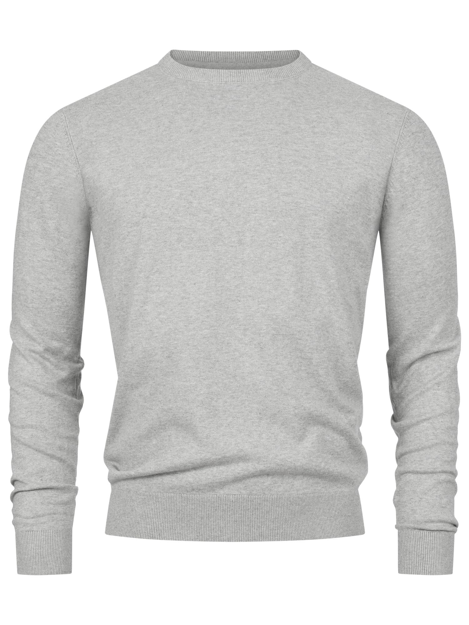 Indicode Jersey de punto fino INKalpo para hombre con cuello redondo | Jersey de punto de mezcla de algodón