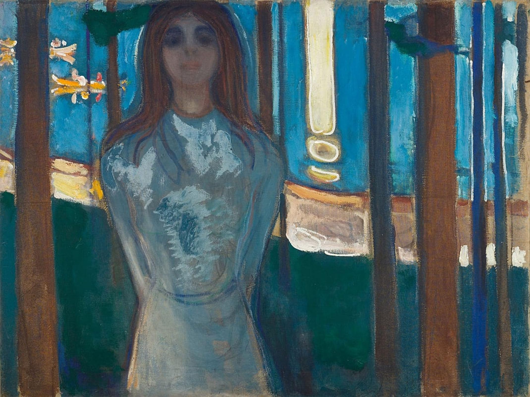 SERENDIPITP Abstract Painting Mural Print Picture Wall Decor Painting Summer Night the Voice by Edvard Munch Vintage Wall Artwork for Home Decor 60x90cm