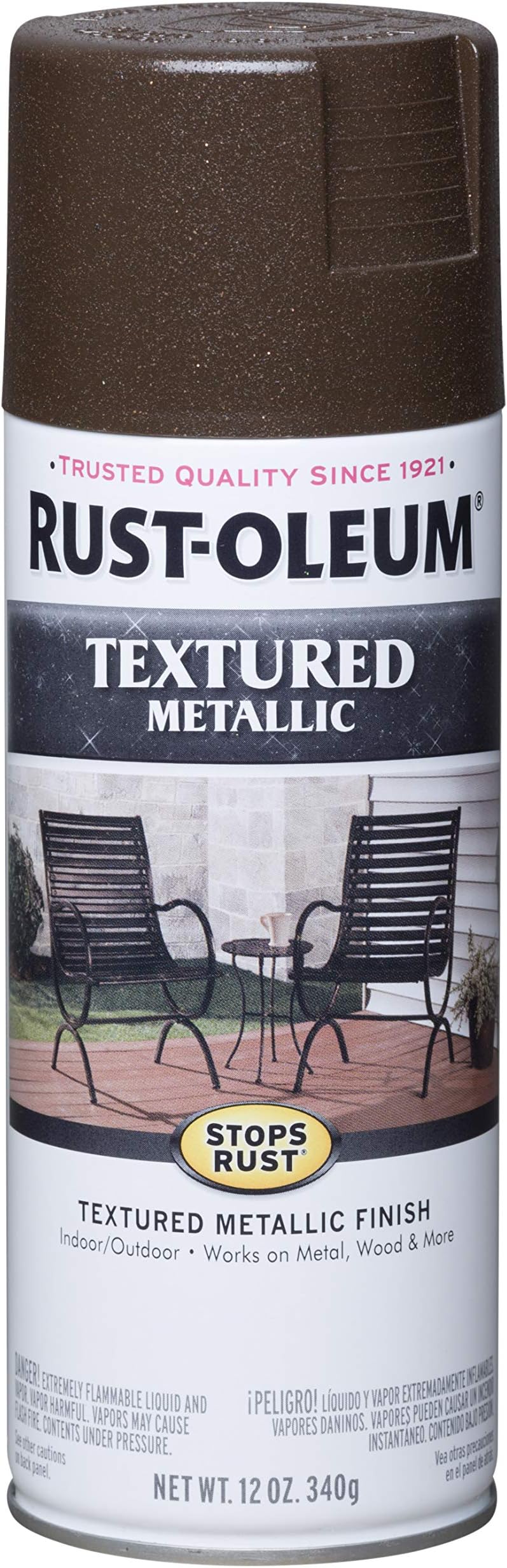 - Rust-Oleum 262660 Stops Rust Textured Metallic Finish Spray Paint (Mystic Brown, 340 Grams)