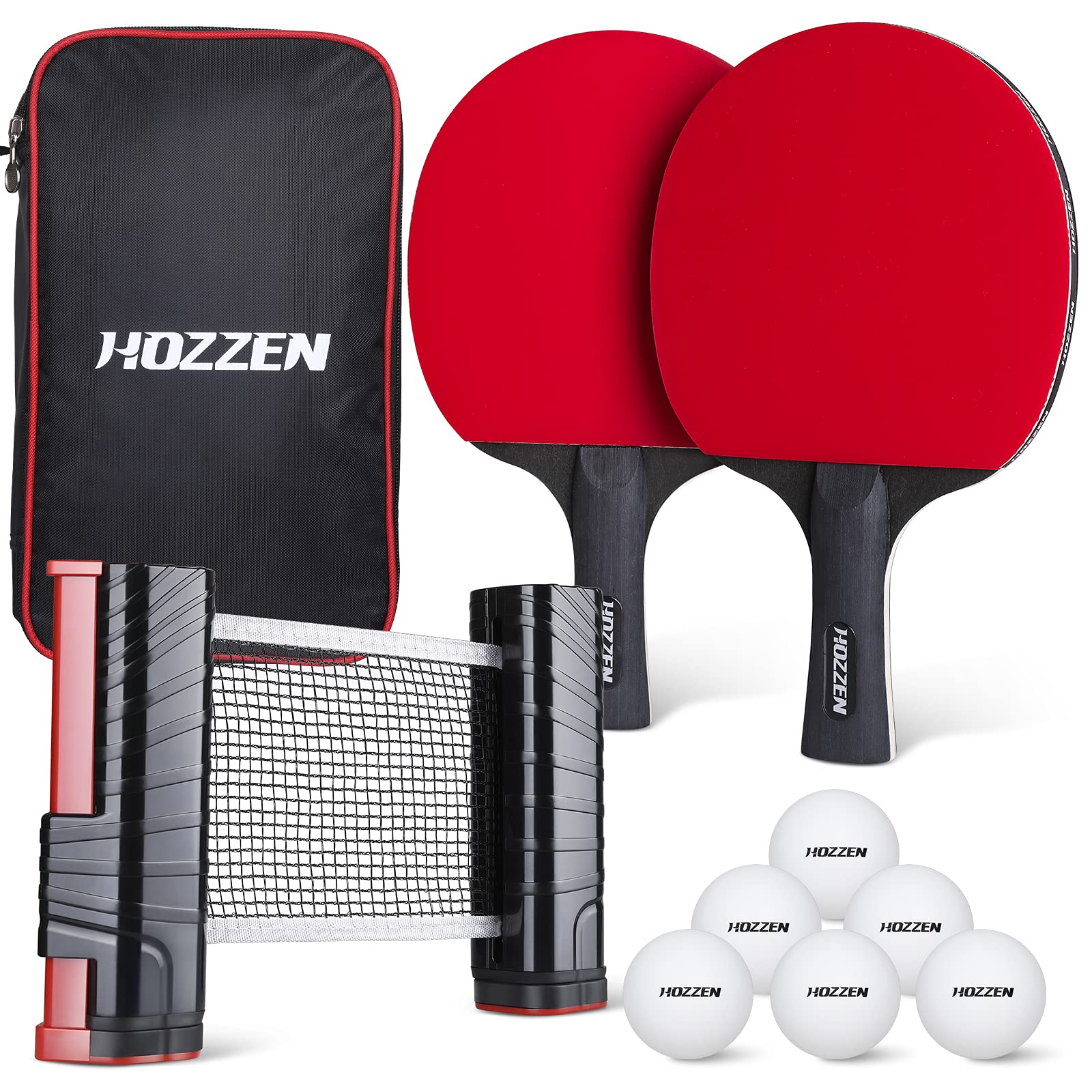 Buy Hozzen Table Tennis Set 10in1, Two Table Tennis Bats, 6 Ping Pong