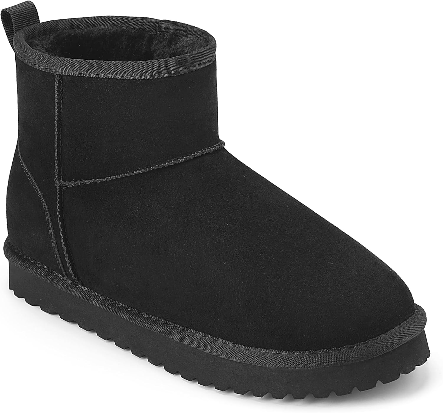 Mishansha Womens Suede Boots Platform Mini Snow Boots Warm Ankle Booties Winter Fur lined short boots