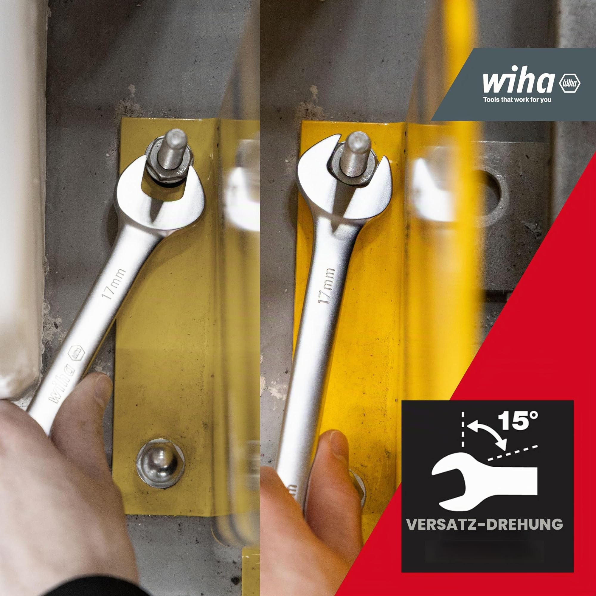 Wiha Doppelmaul-Gabelschlüssel Set 12-tlg. inkl. Halter I Gabelschlüsselsatz 6-32 mm I metrisch I Schraubenschlüssel Set I Doppelmaulschlüssel (44753)