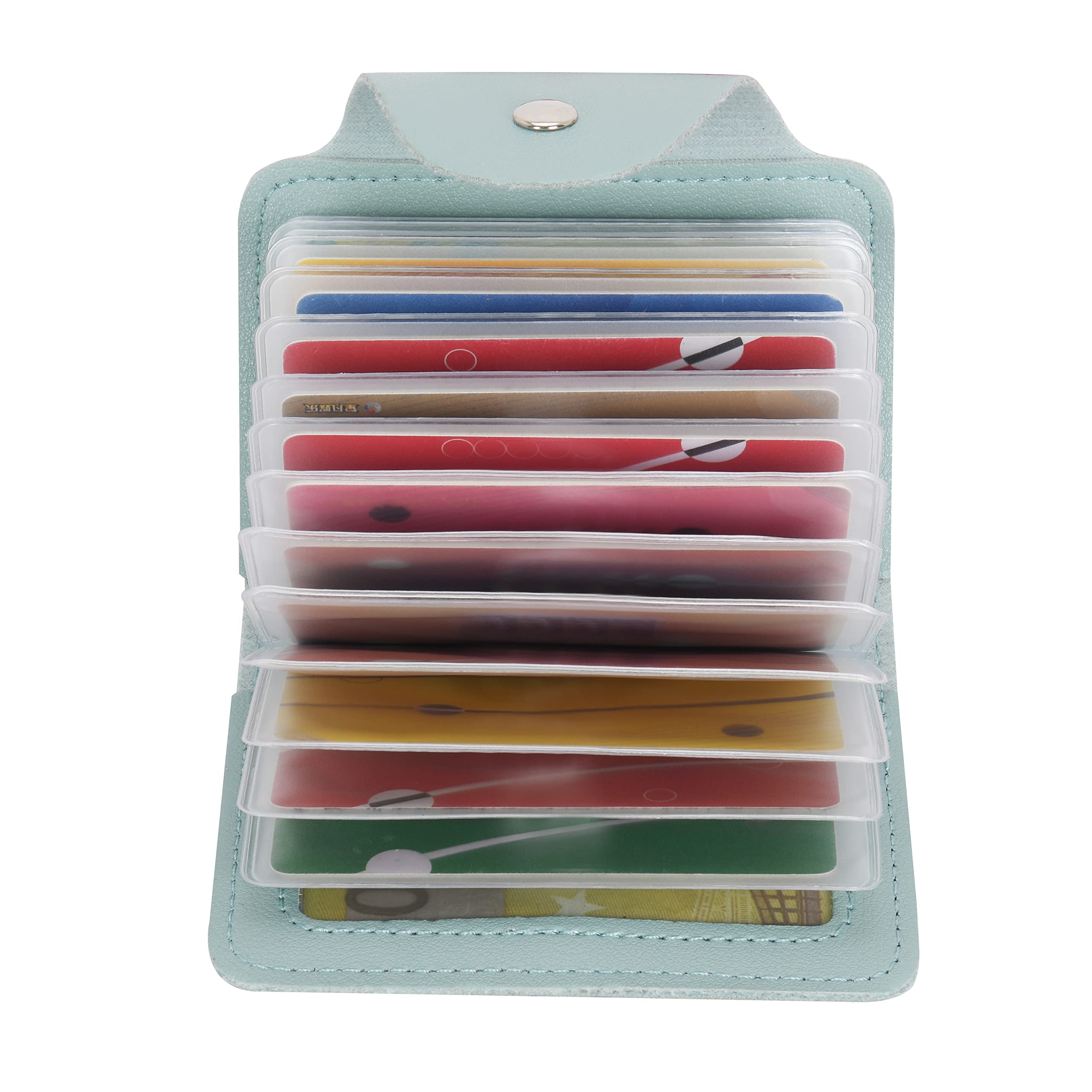 GERIINEER Credit Card Holder Leather Wallet for Women and Men Bank Card Case Wallet ID Card Organiser Business Card Case - Image 3