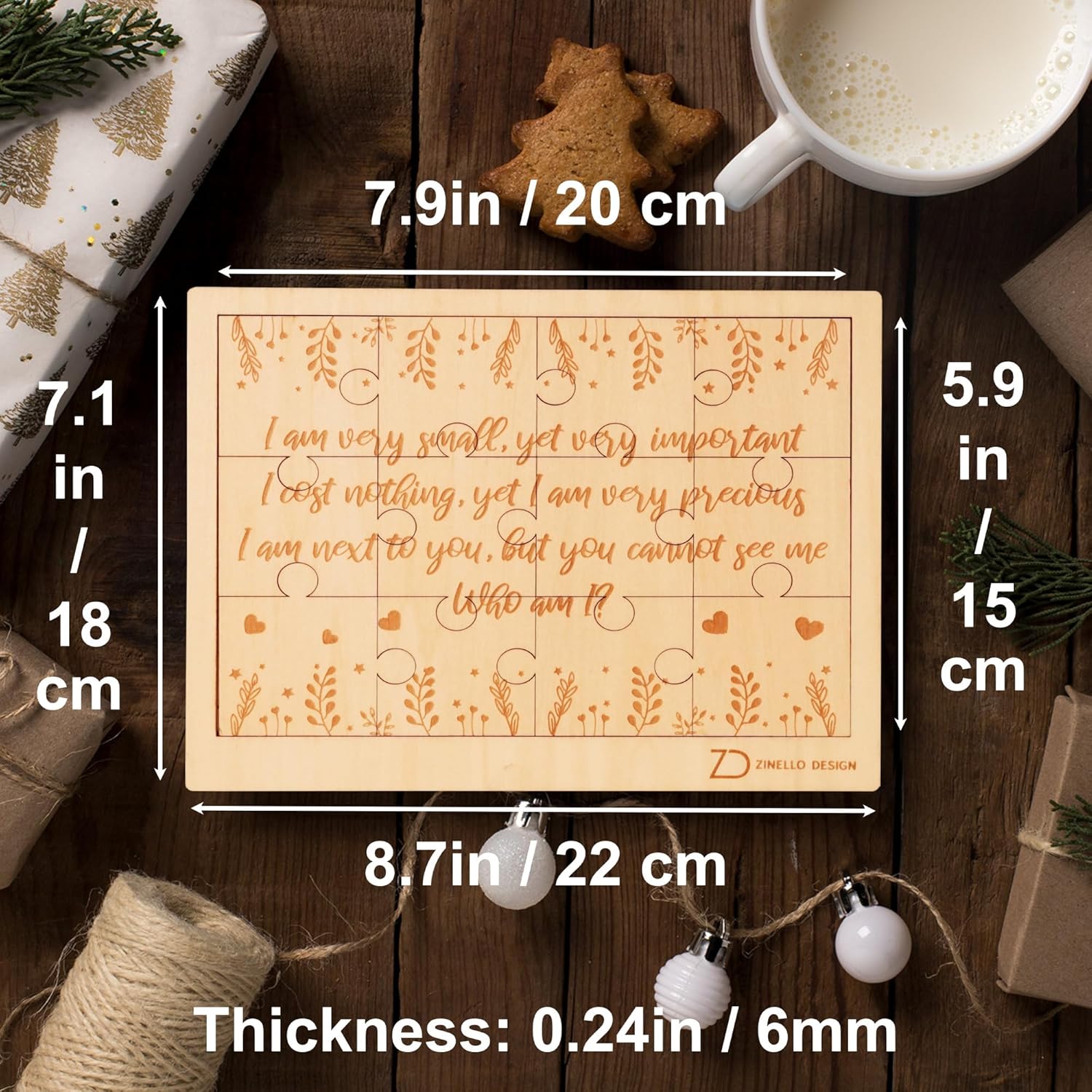 Wooden Pregnancy Announcement Puzzle | Original Puzzle Gift Idea for Future Dad, Grandmother, Grandfather, Godmother, Godfather | Funny Birth Announcement (With Frame), 8.3” x 5.9”